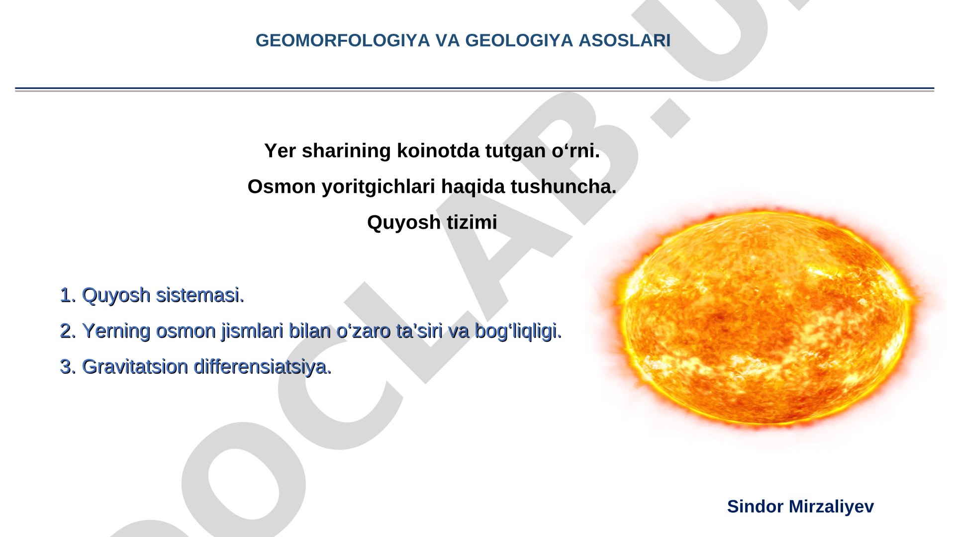 Geomorfologiya va geologiya asoslari