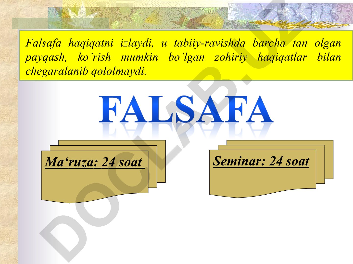 Falsafa tarixi va rivojlanish bosqichlari