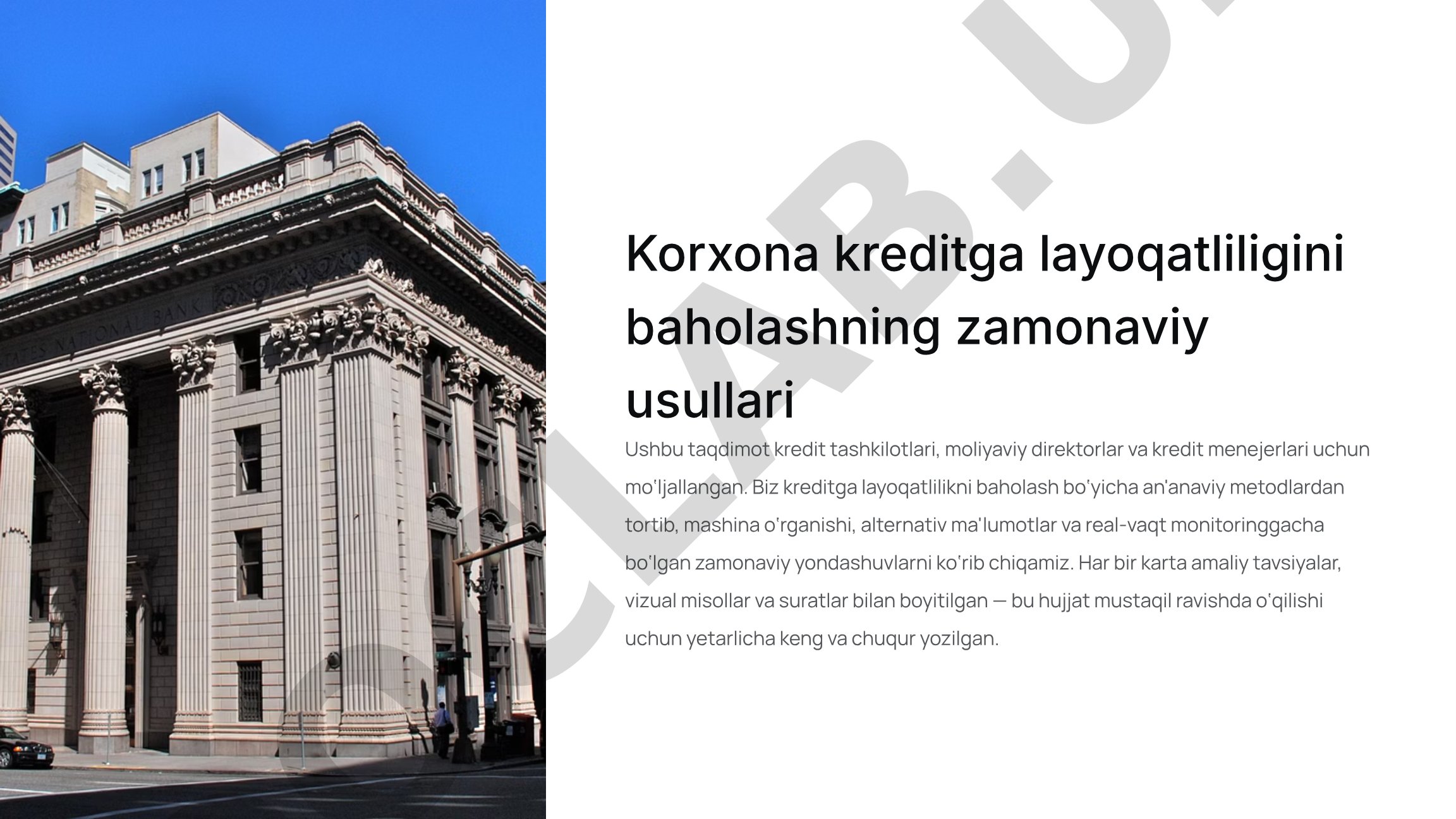 Korxona kreditga layoqatliligini baholashning zamonaviy usullari