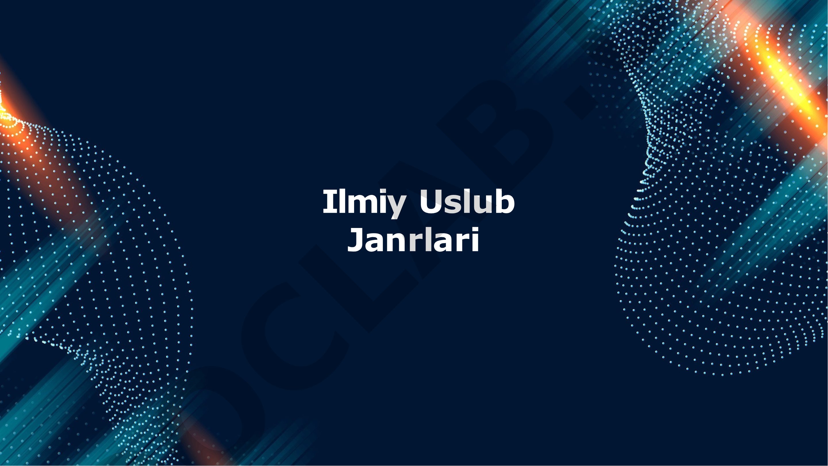 Ilmiy uslub janrlari haqida taqdimot: maqola, dissertatsiya, kitob, tezis, risola