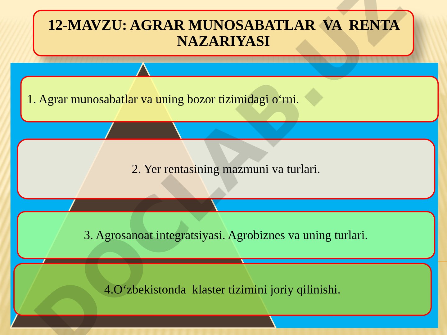 AGRAR MUNOSABATLAR VA RENTA NAZARIYASI