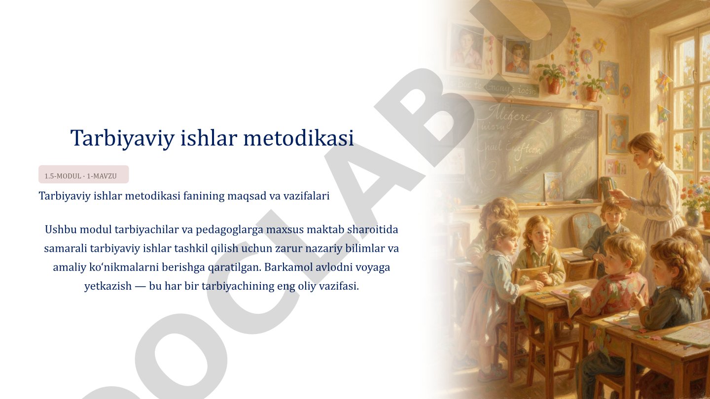 Tarbiyaviy ishlar metodikasi fanining maqsad va vazifalari