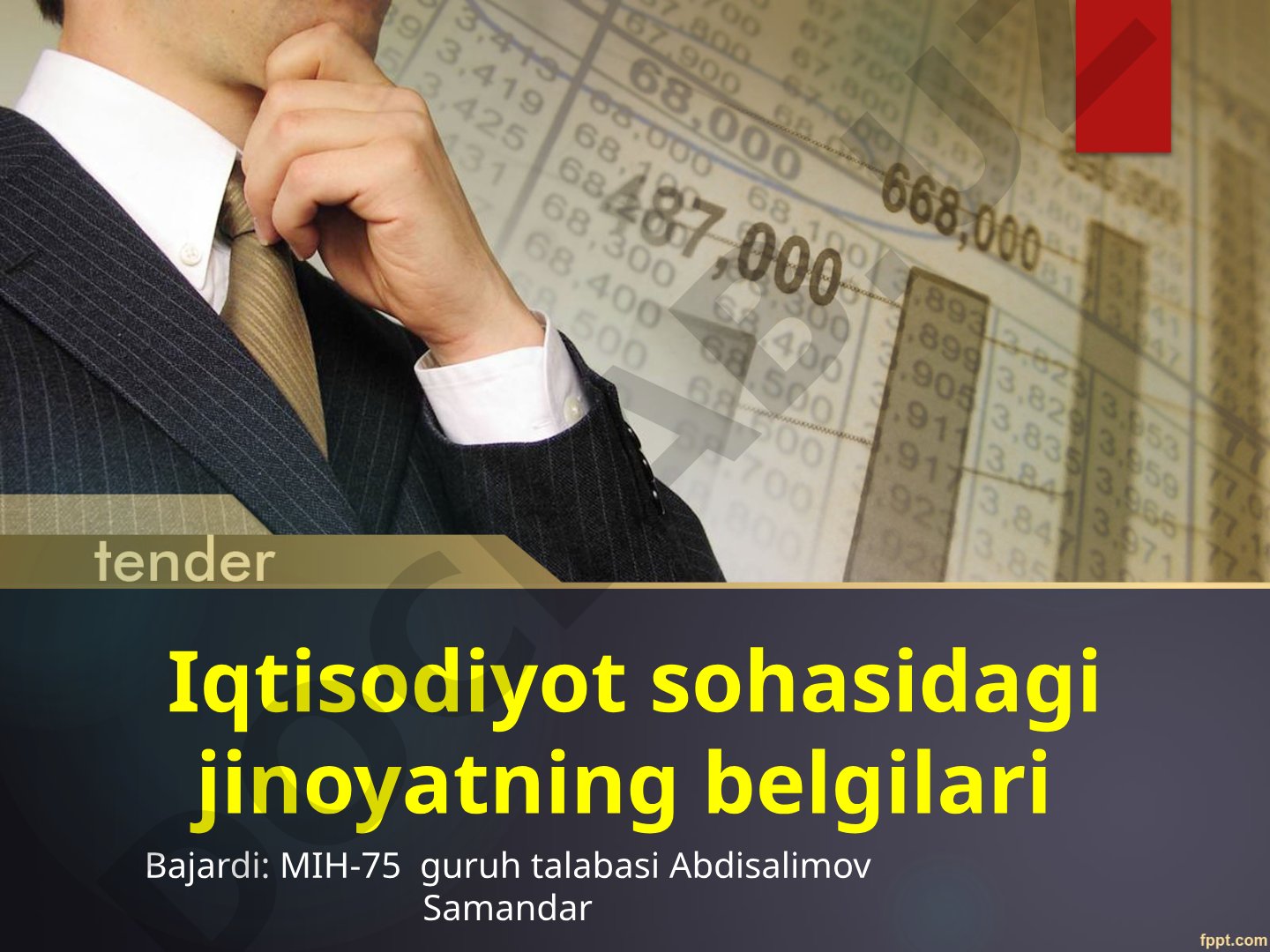 Iqtisodiyot sohasidagi jinoyatning belgilari