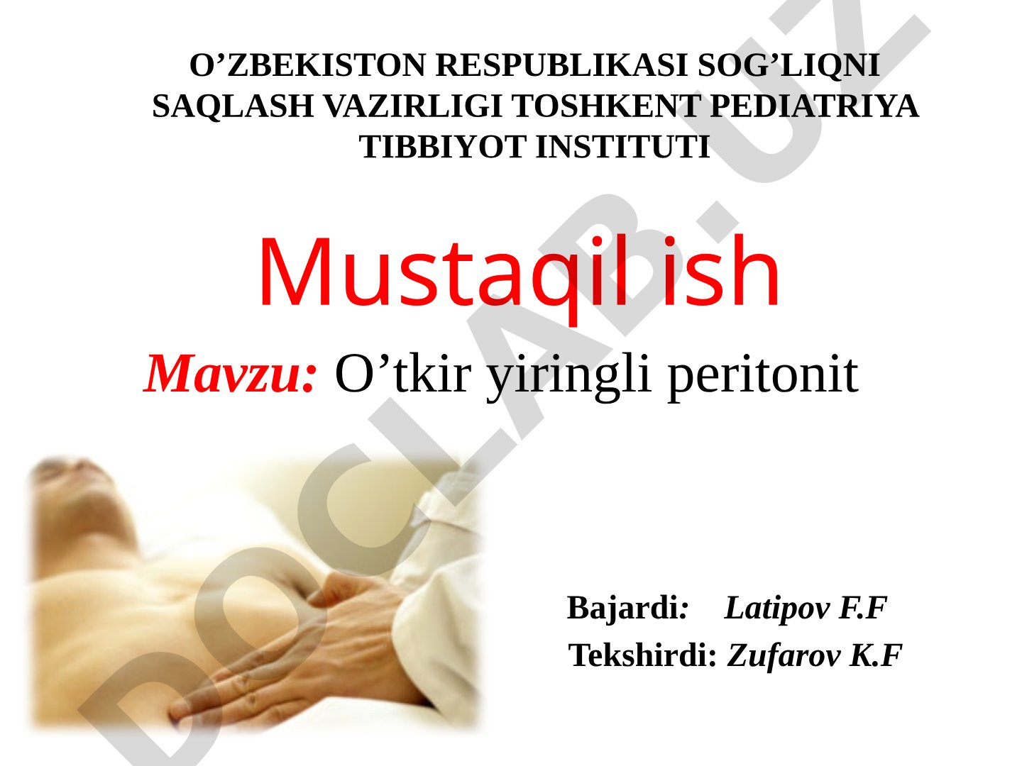 Peritonitning etiologiyasi, patogenezi va statistikasi haqida ma'lumot