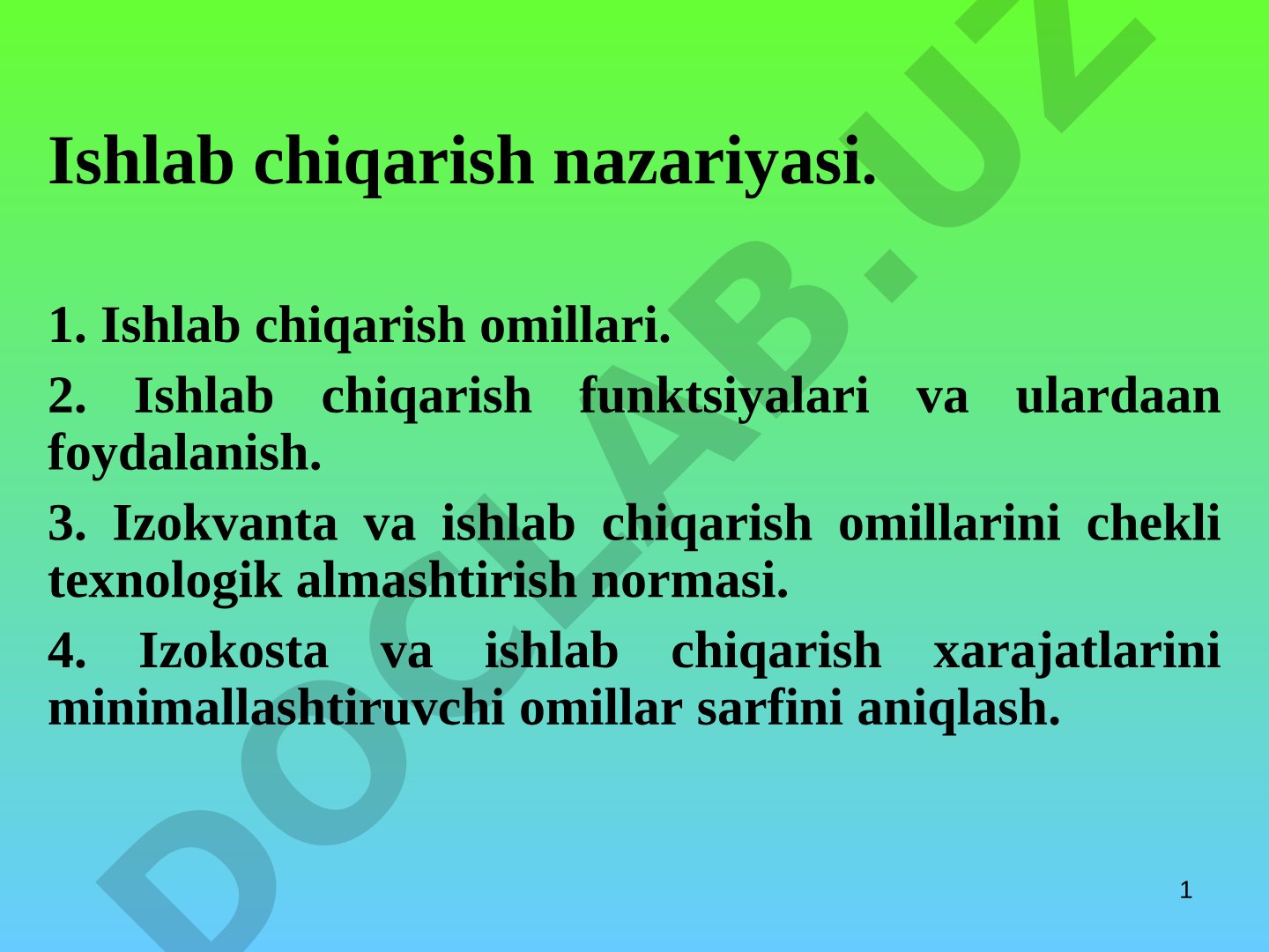 Ishlab chiqarish nazariyasi