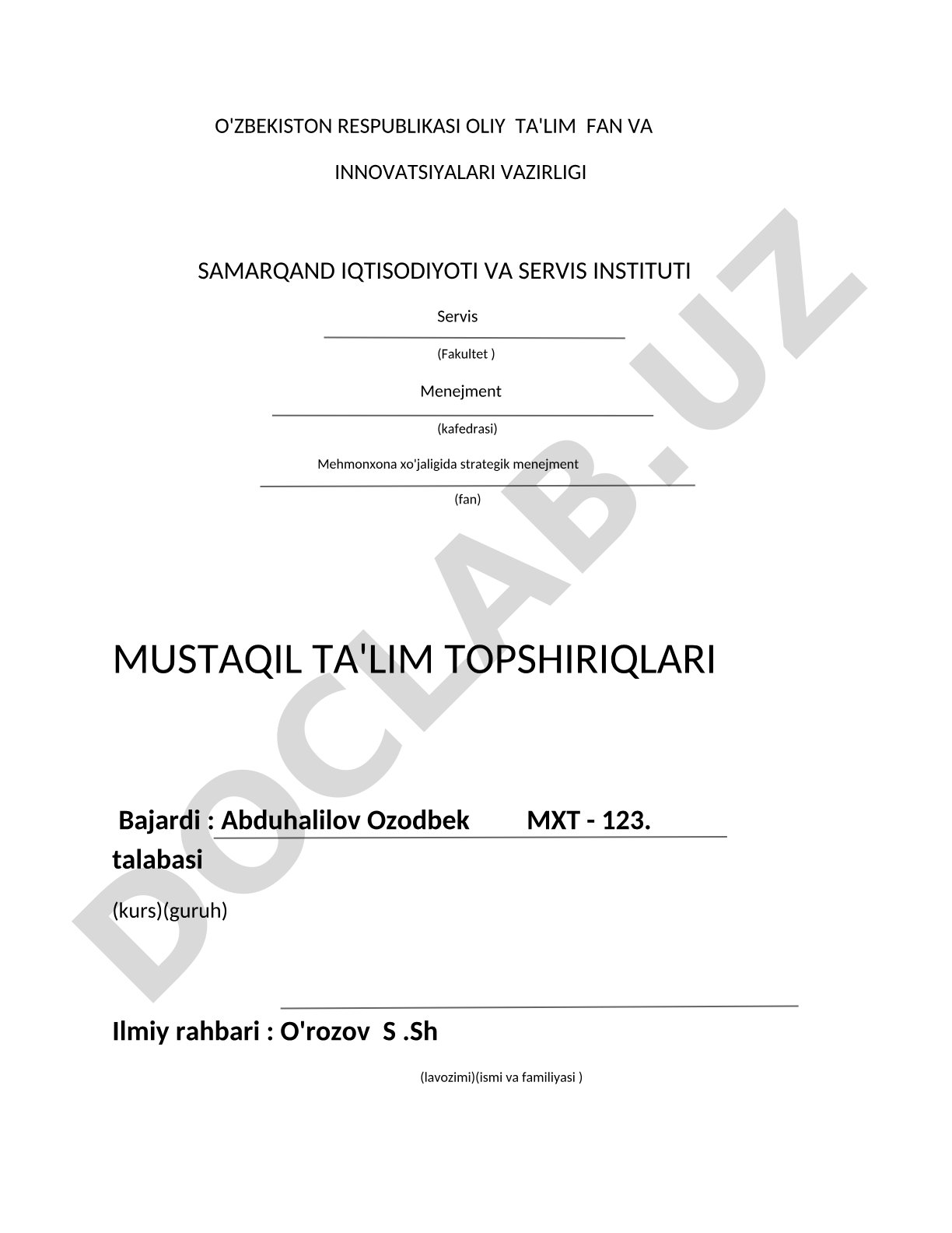 Mehmonxona biznesini boshqarishning zamonaviy tendensiyalari
