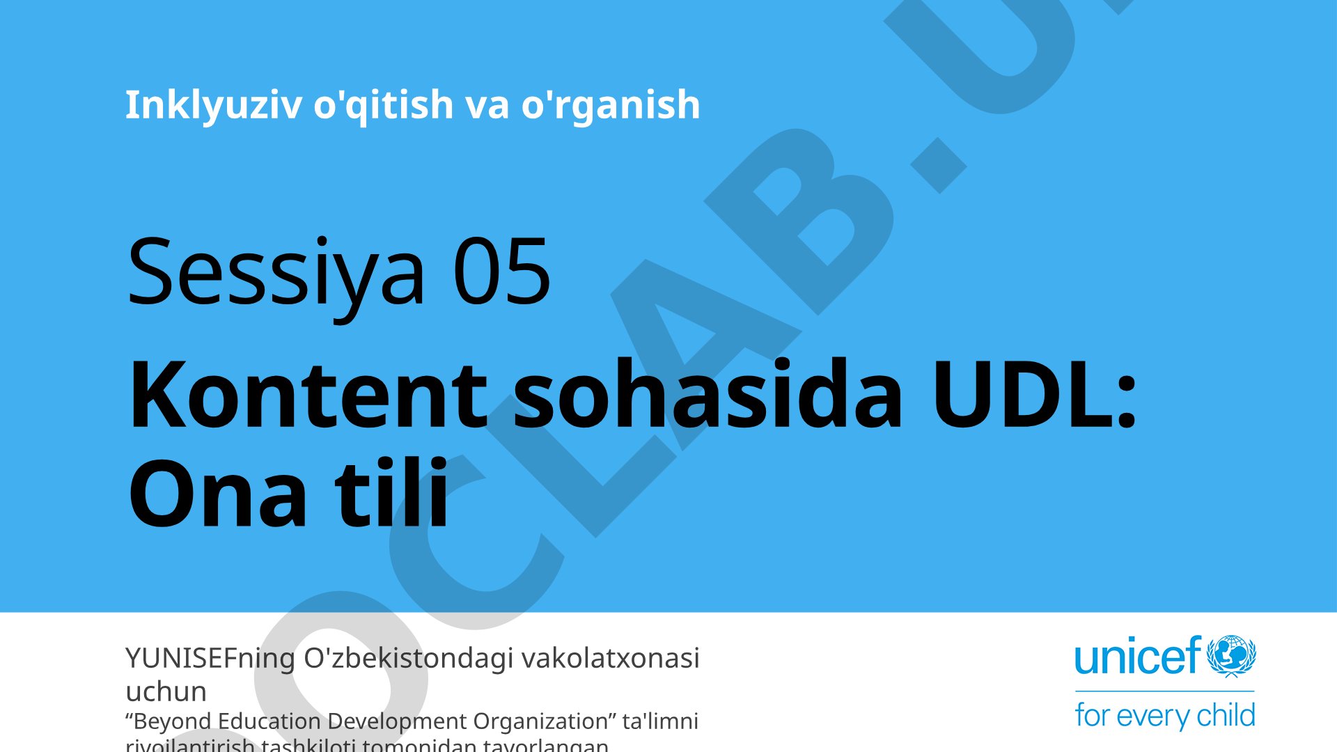 Kontent sohasida UDL: Ona tili