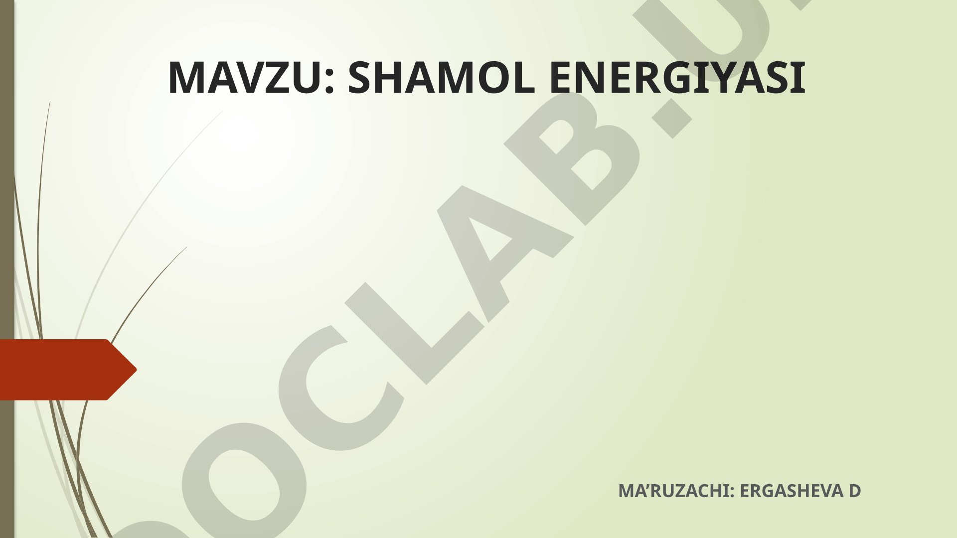 SHAMOL ENERGIYASI