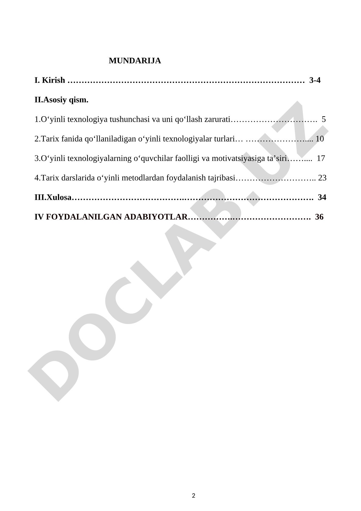 Tarix fanini o‘qitishda o‘yinli texnologiyalardan foydalanish
