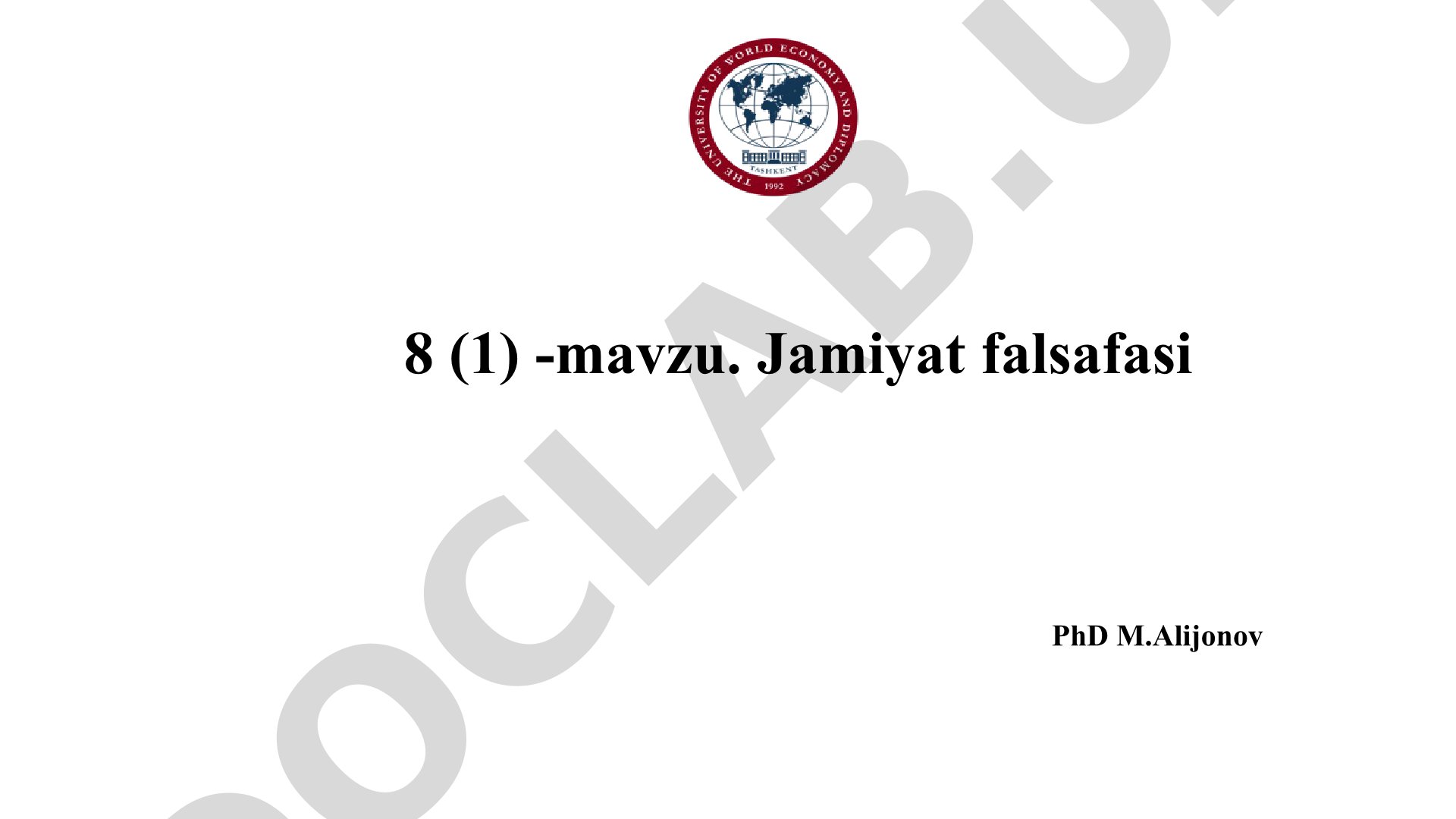 Jamiyat tushunchasi, moddiy va ma’naviy hayot turlari haqida taqdimot