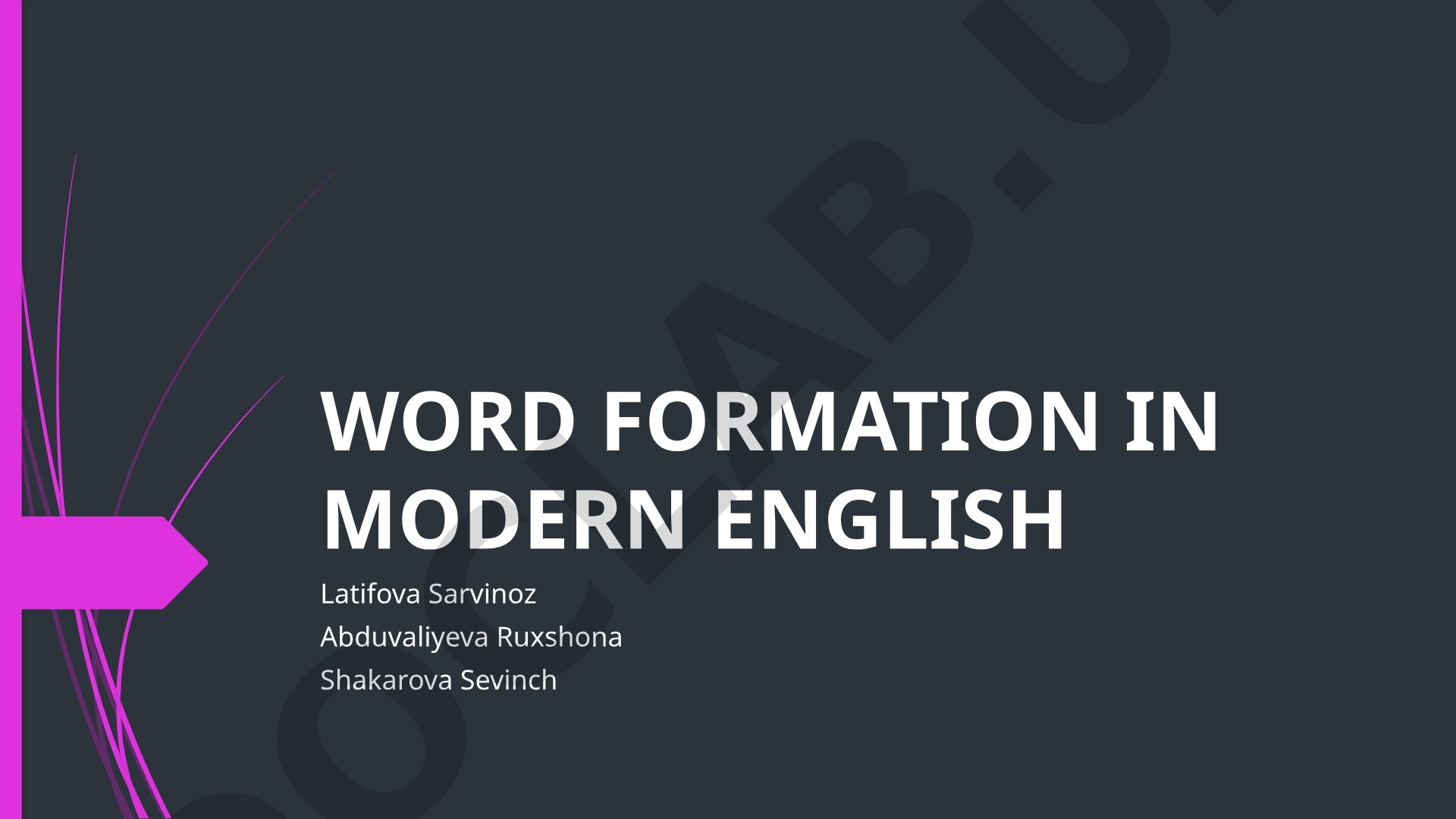 Word Formation in Modern English