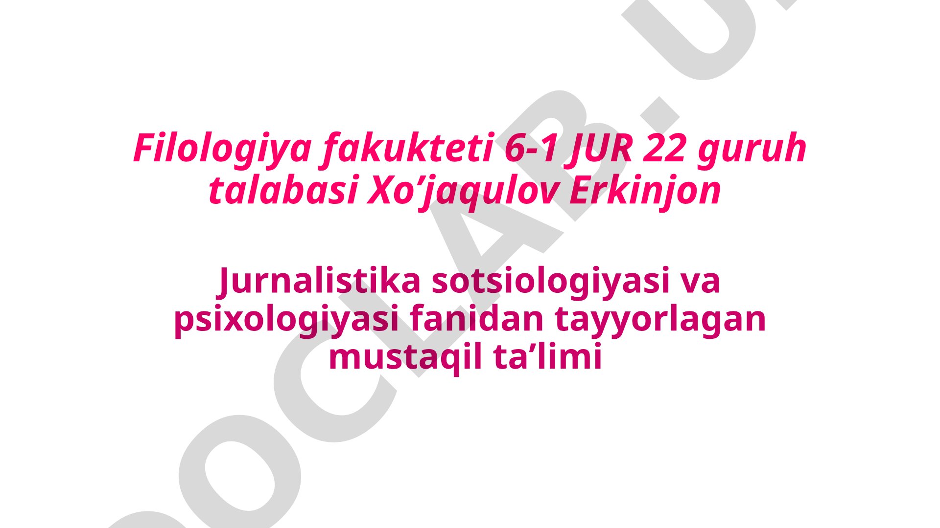 Jamiyatdagi ijtimoiy hodisalarni tahlil qilish va ommaga yetkazishga qaratilgan