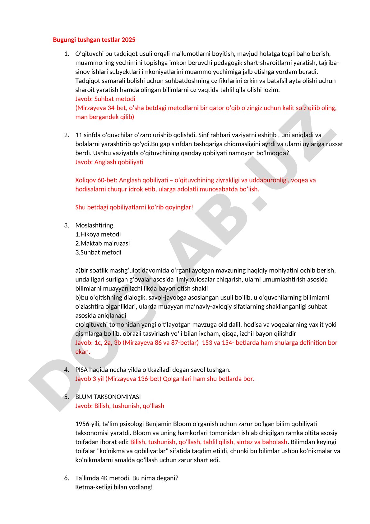 Pedagogik metodlar va o'qituvchi kompetensiyalari