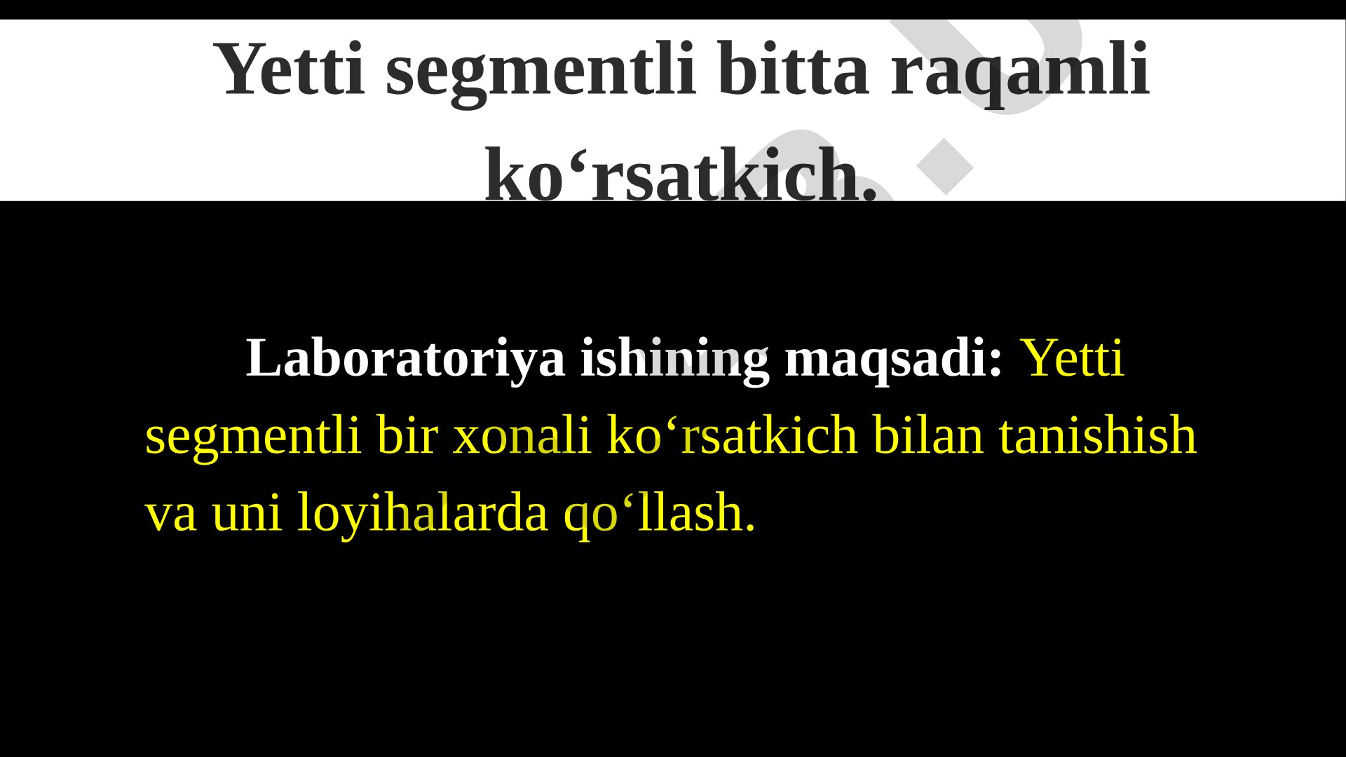 Yetti segmentli bir xonali ko'rsatkich