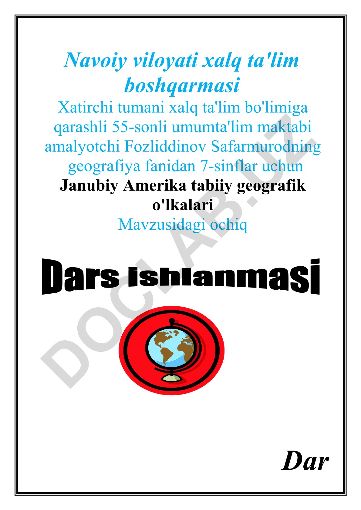 Janubiy Amerika tabiiy geografik o’lkalari