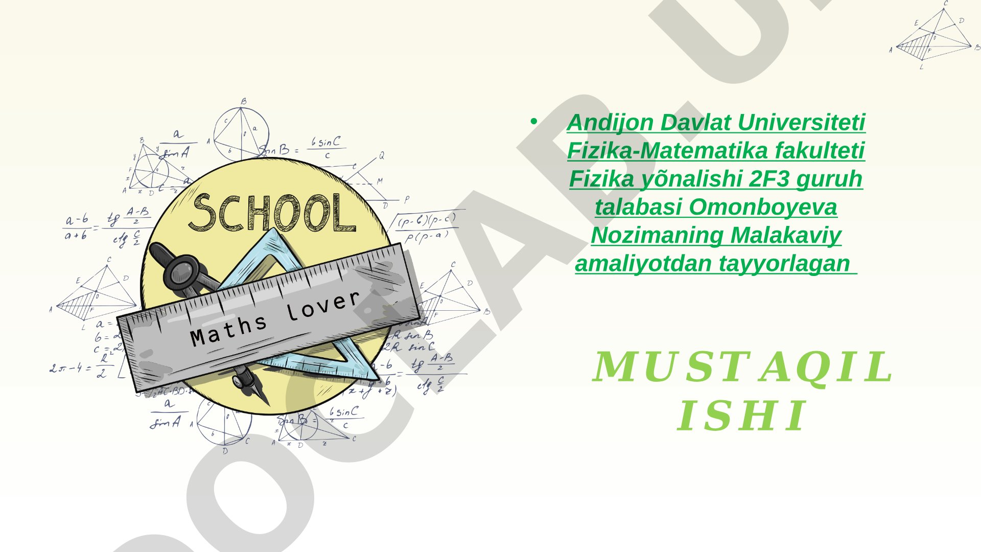 Labaratoriya mashgulotida xatoliklarni aniqlashning matematik usullari