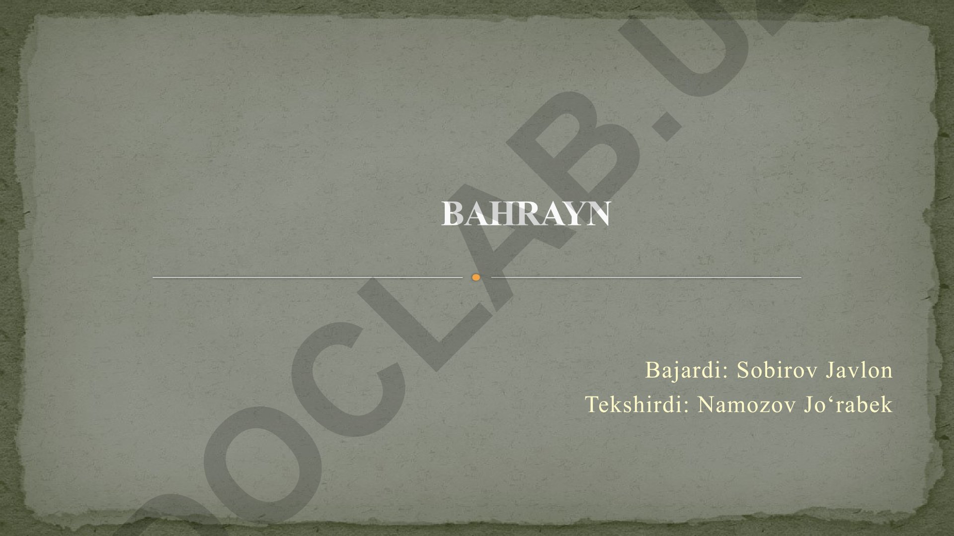 Bahrayn davlati haqida umumiy ma'lumot
