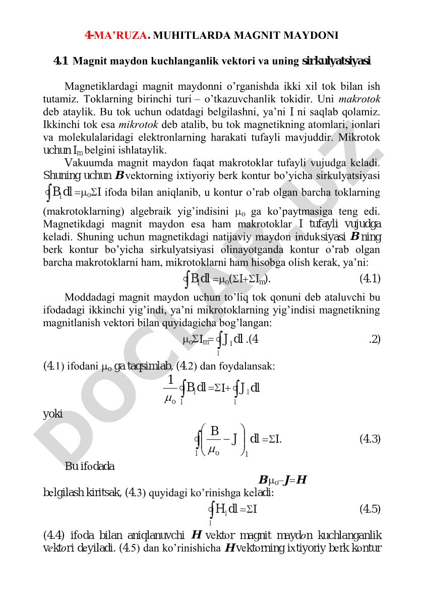 Muhitlarda magnit maydoni