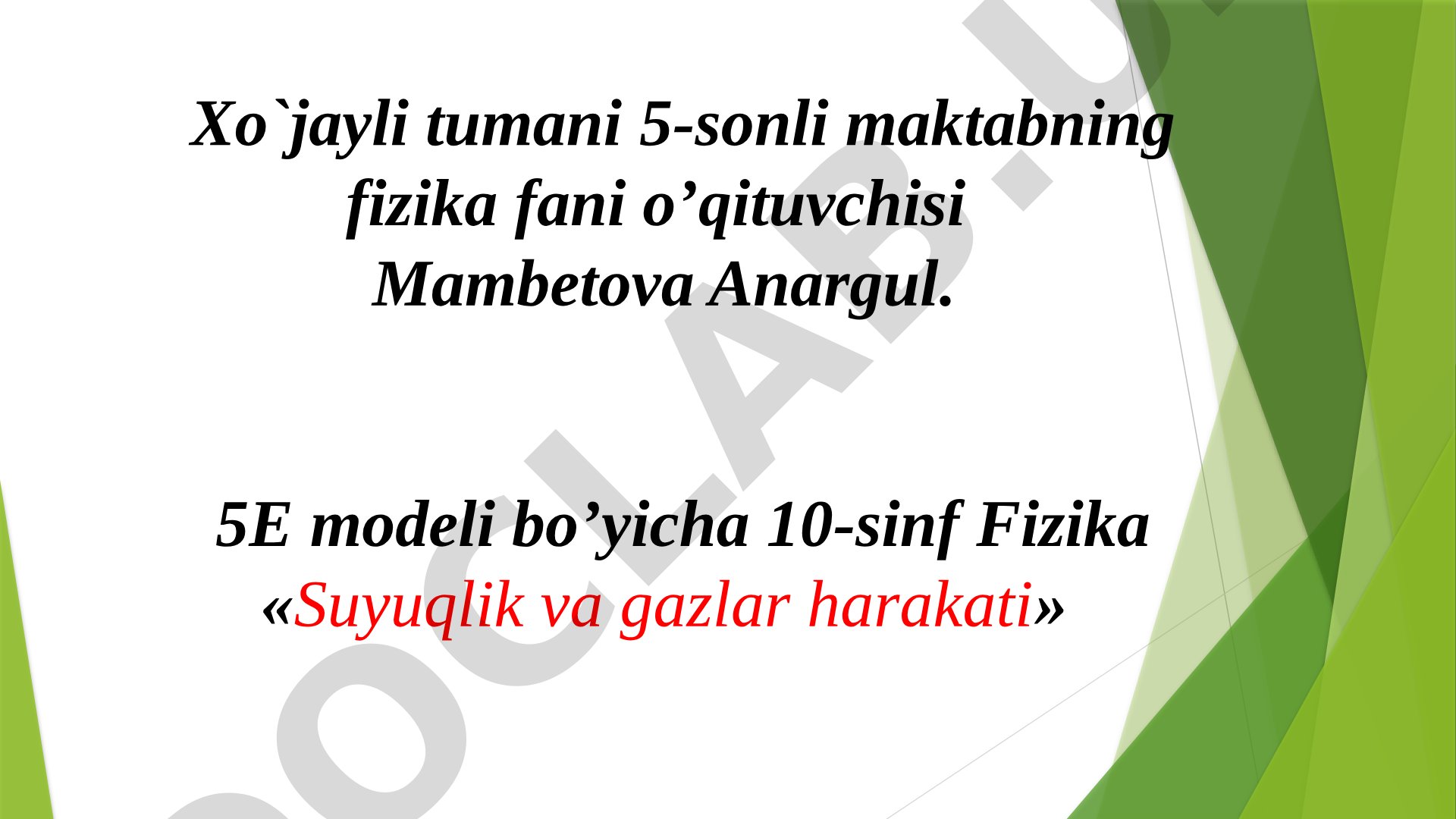 Suyuqlik va gazlar harakati