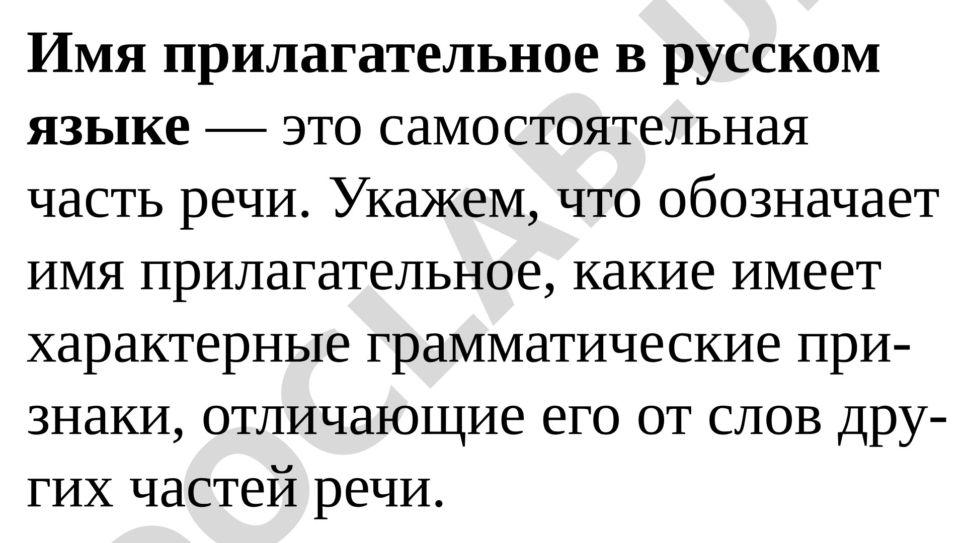 Имя прилагательное в русском языке