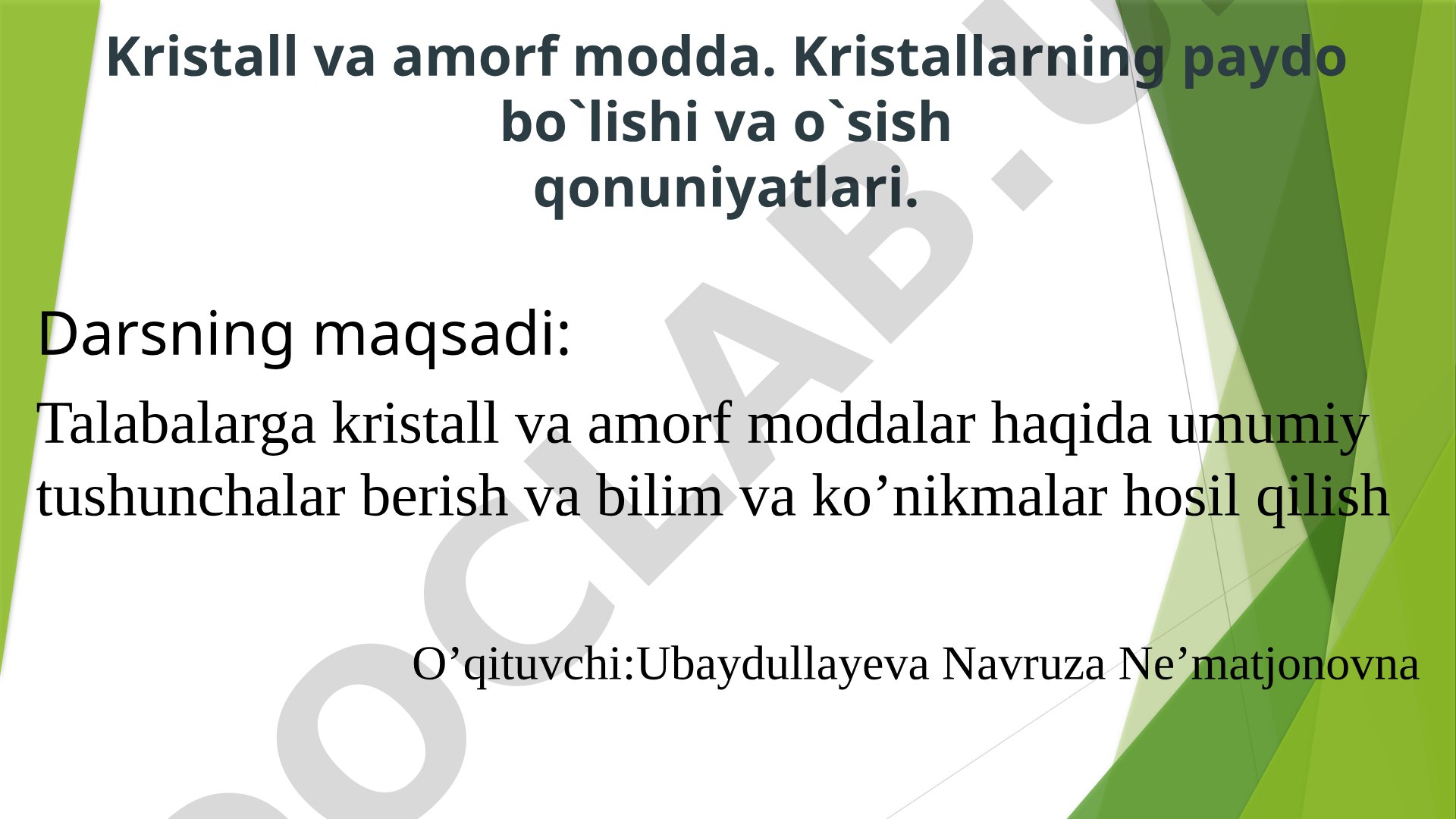 Kristall va amorf modda