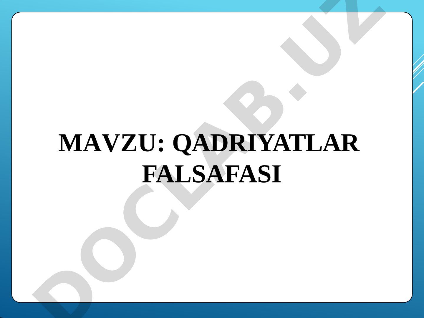 Qadriyatlar falsafasi