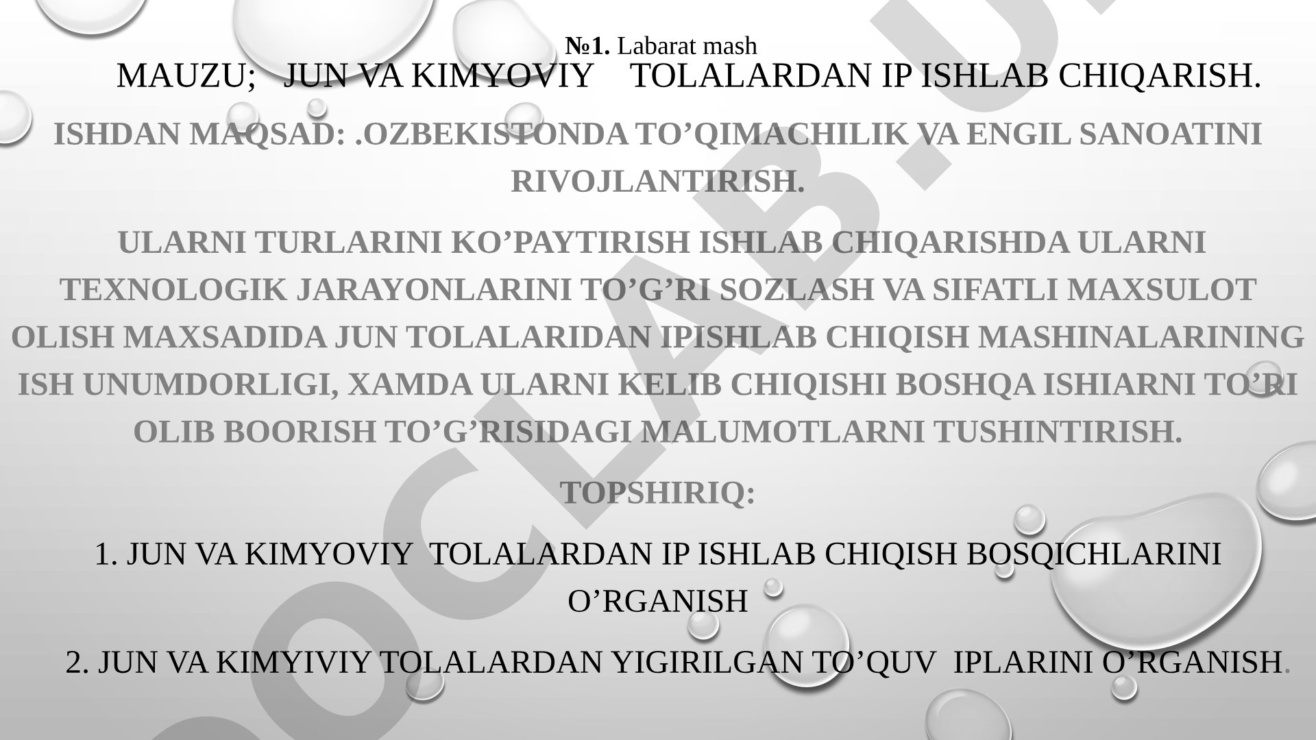 Jun va kimyoviy tolalardan ip ishlab chiqarish