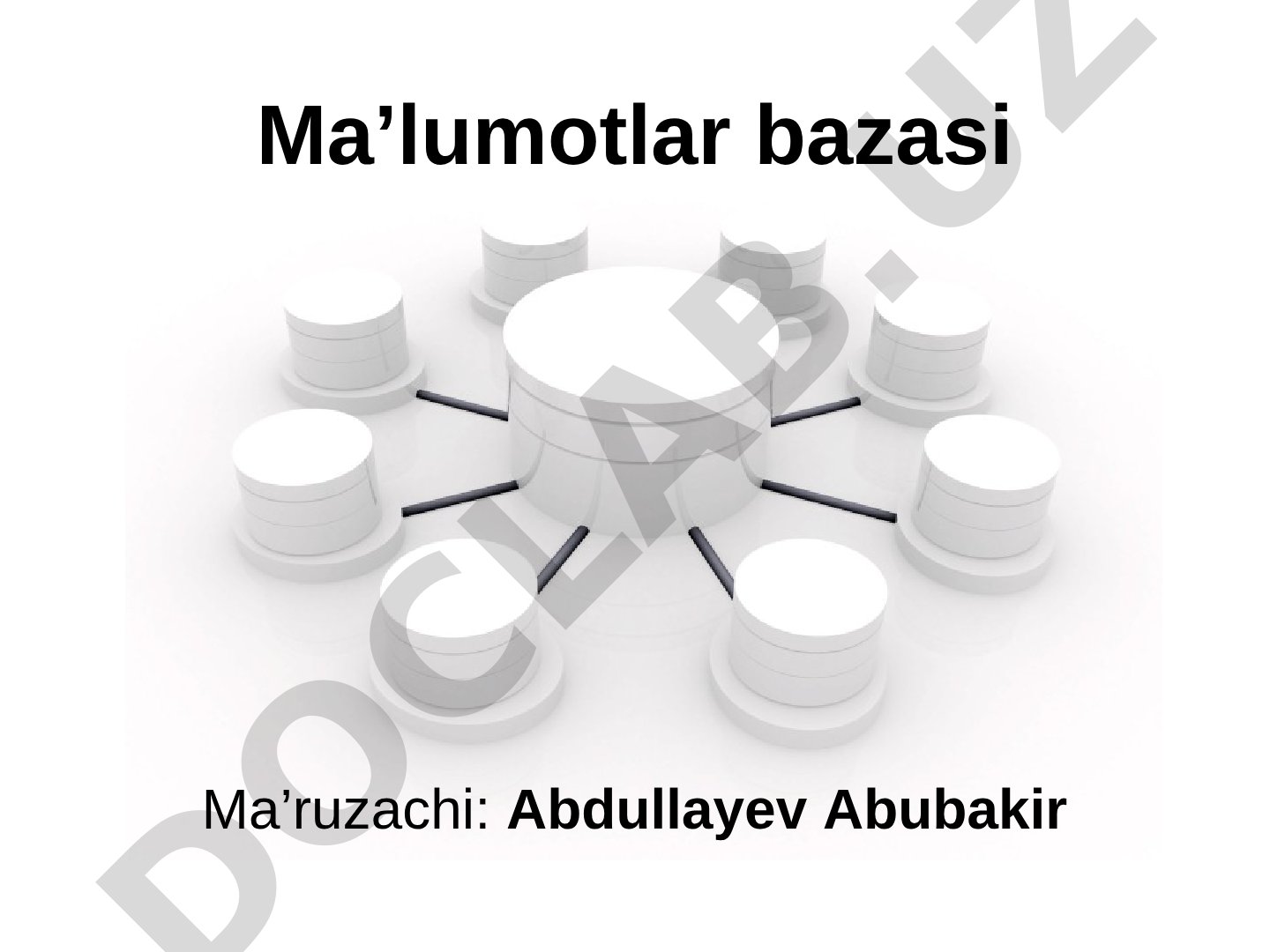 Axborot tizimlari va ma’lumotlar bazalari konsepsiyalari