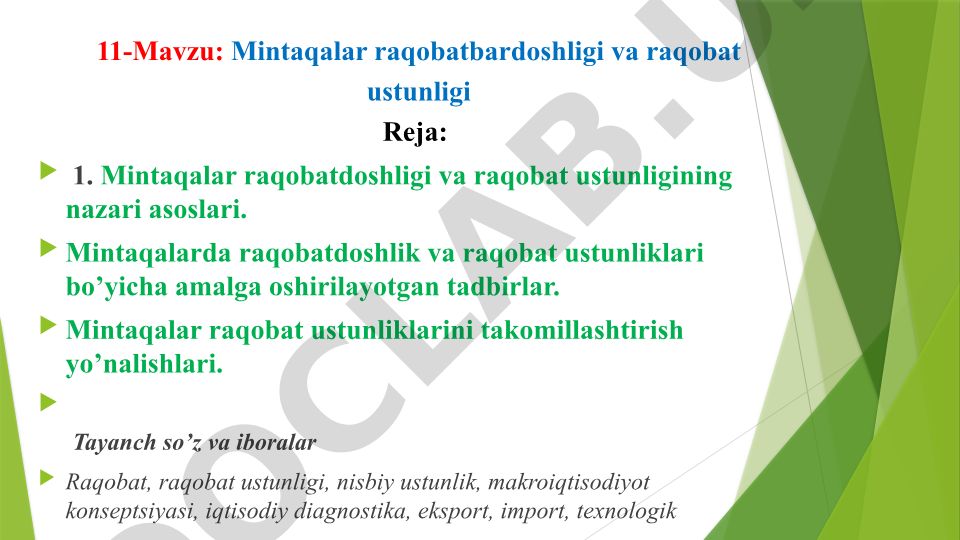 Mintaqalar raqobatbardoshligi va raqobat ustunligi
