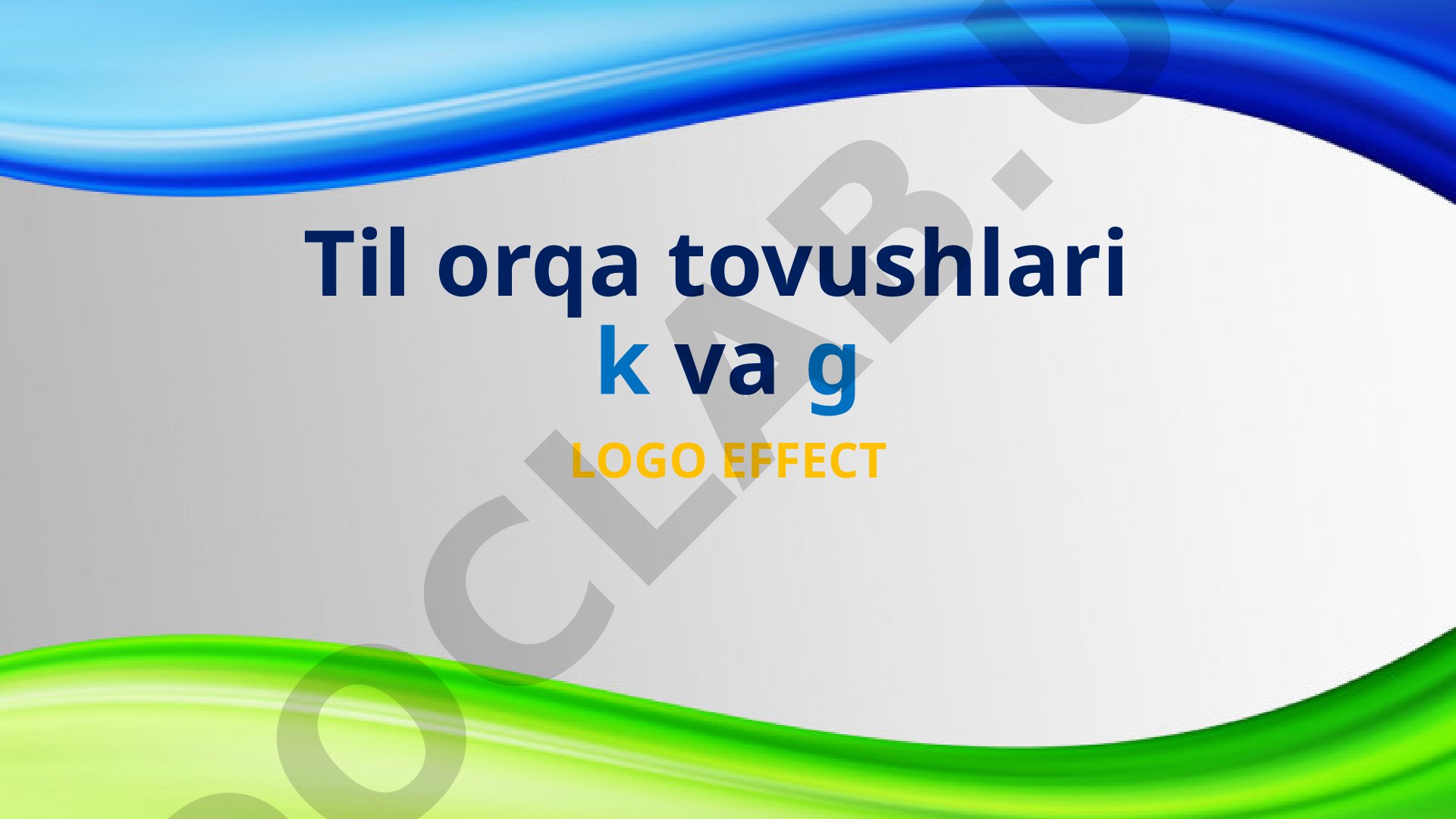 K tovushining me'yoriy talaffuzi
