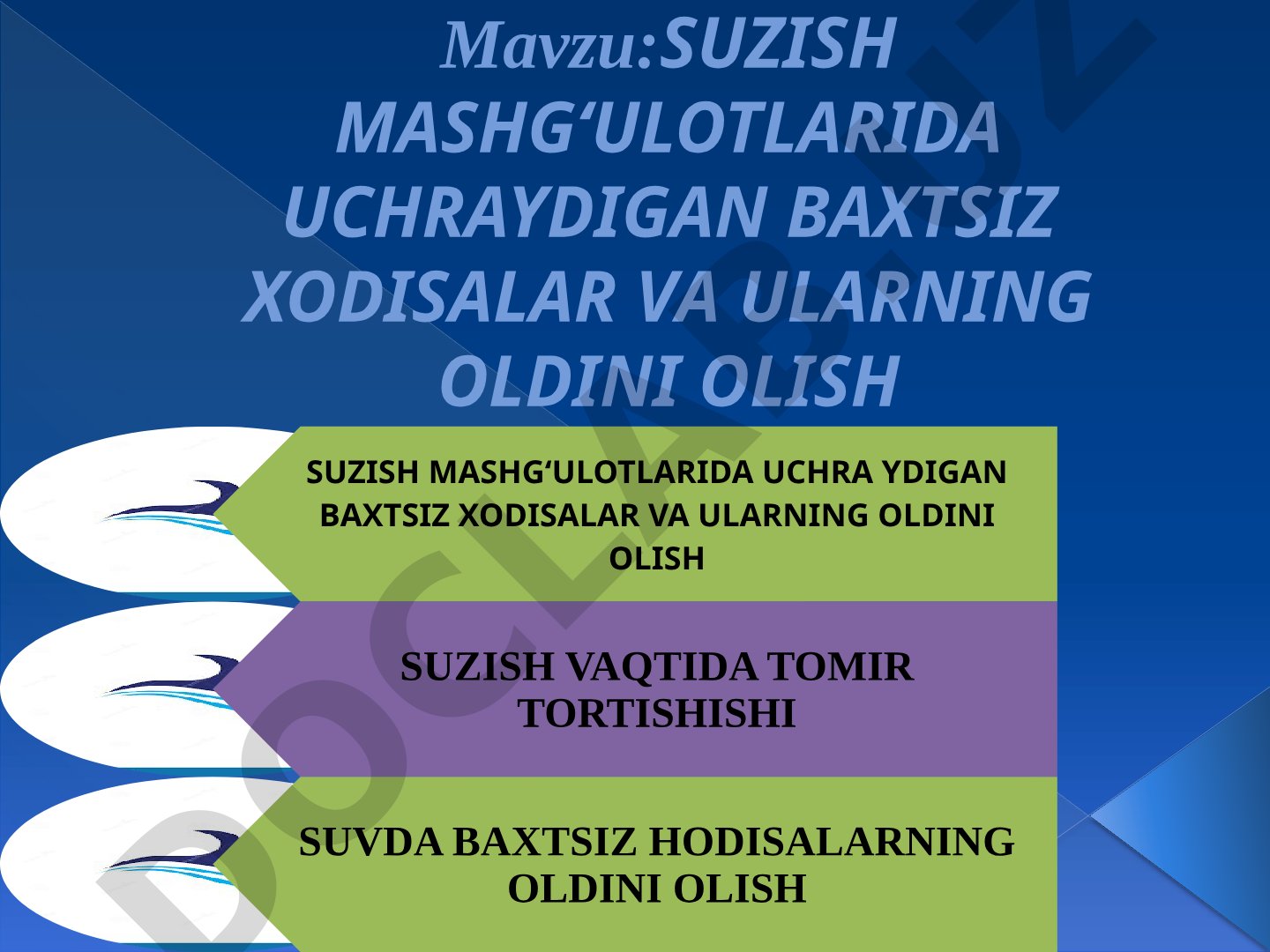 Suzish mashg‘ulotlarida uchraydigan baxtsiz hodisalar va ularning oldini olish