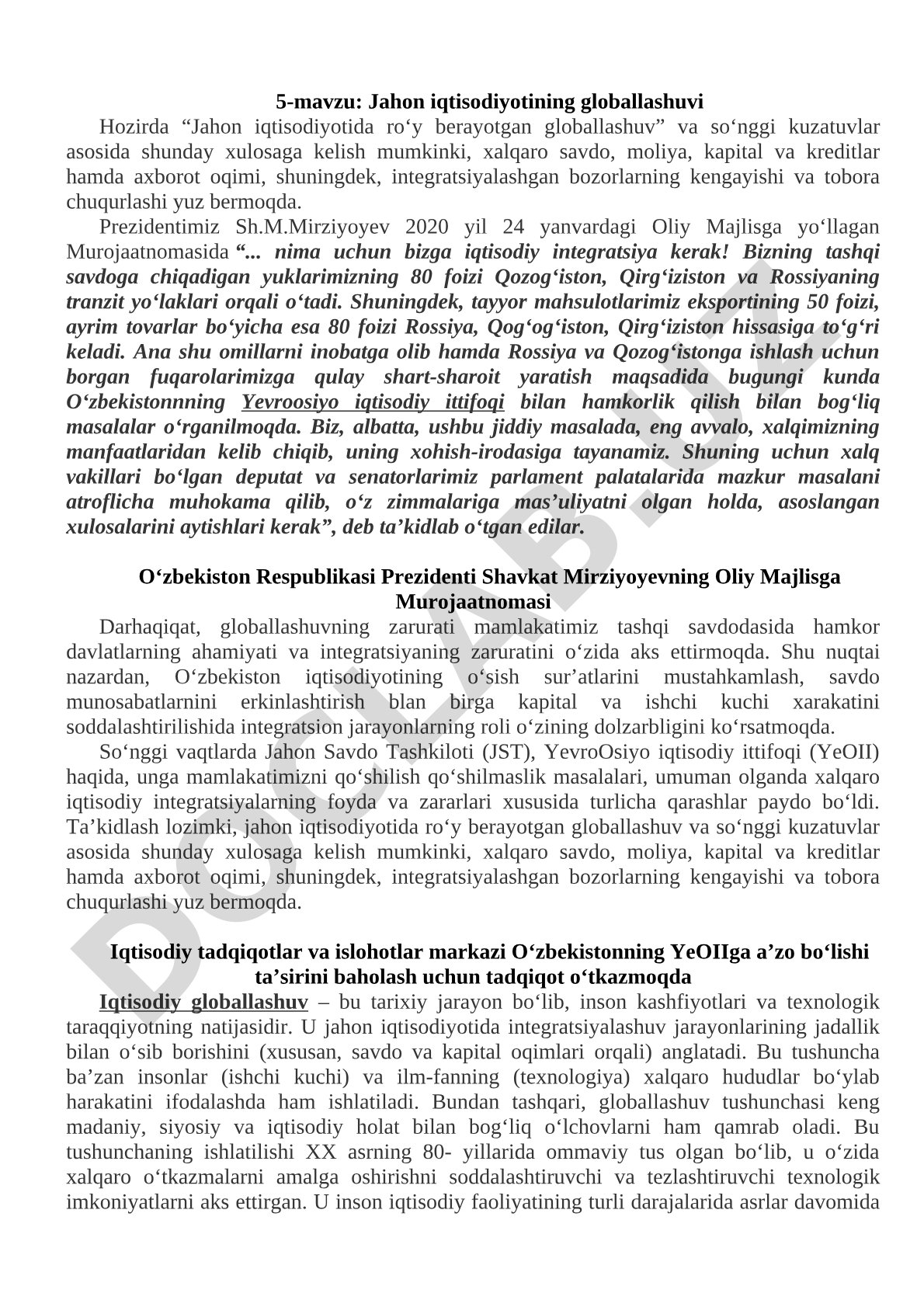 Jahon iqtisodiyotining globallashuvi