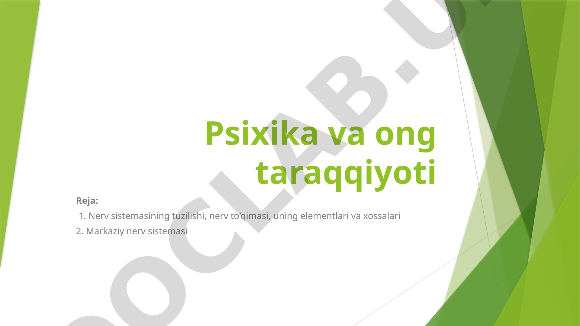 Psixika va ong taraqqiyoti