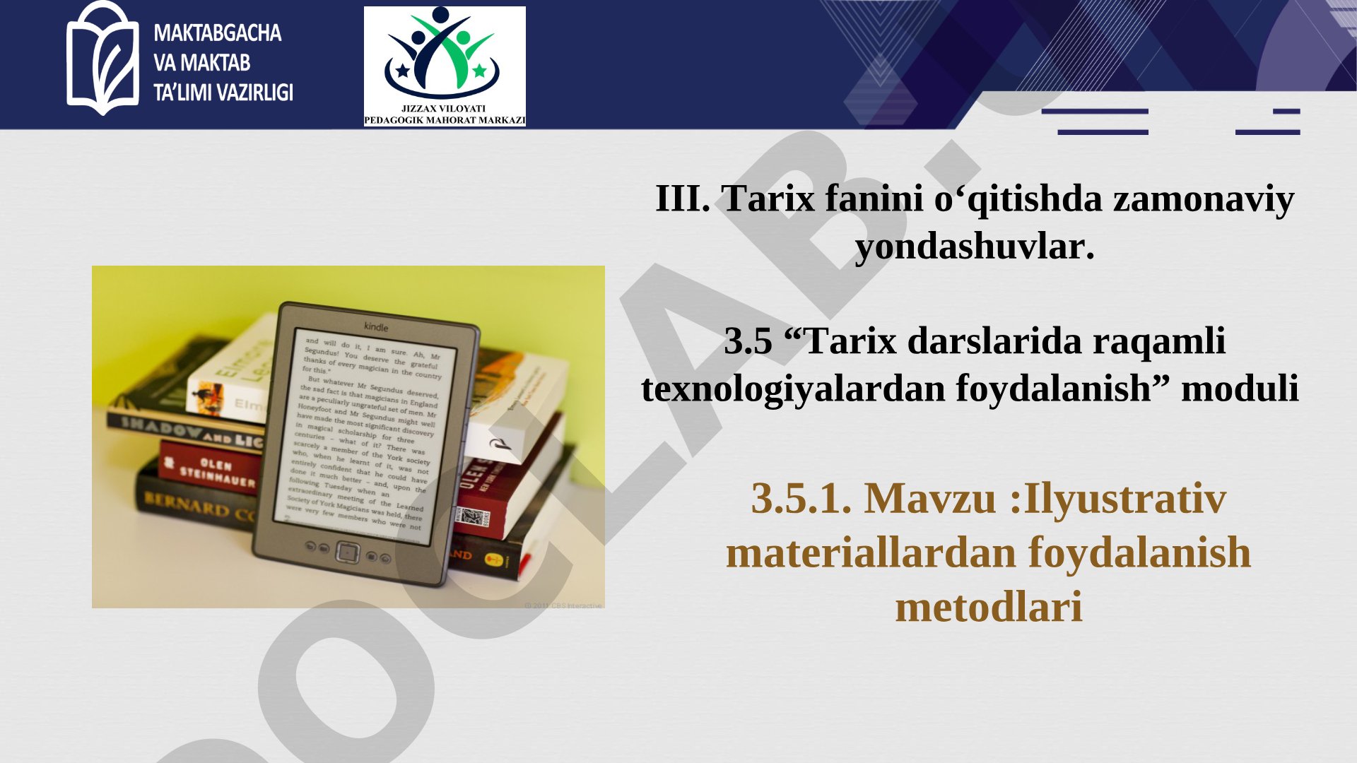 Ilyustrativ materiallardan foydalanish metodlari