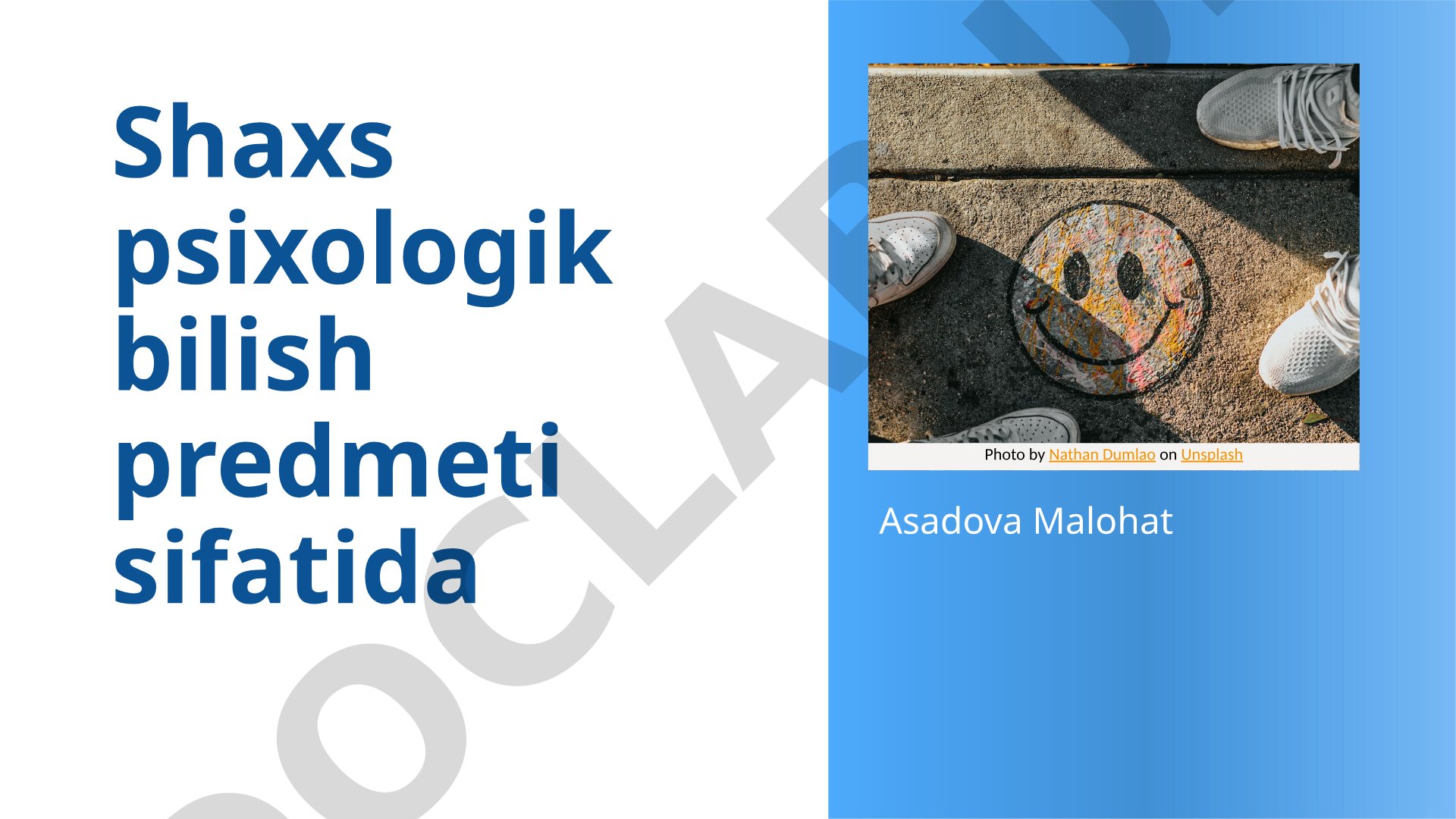 Shaxs psixologik bilish predmeti sifatida