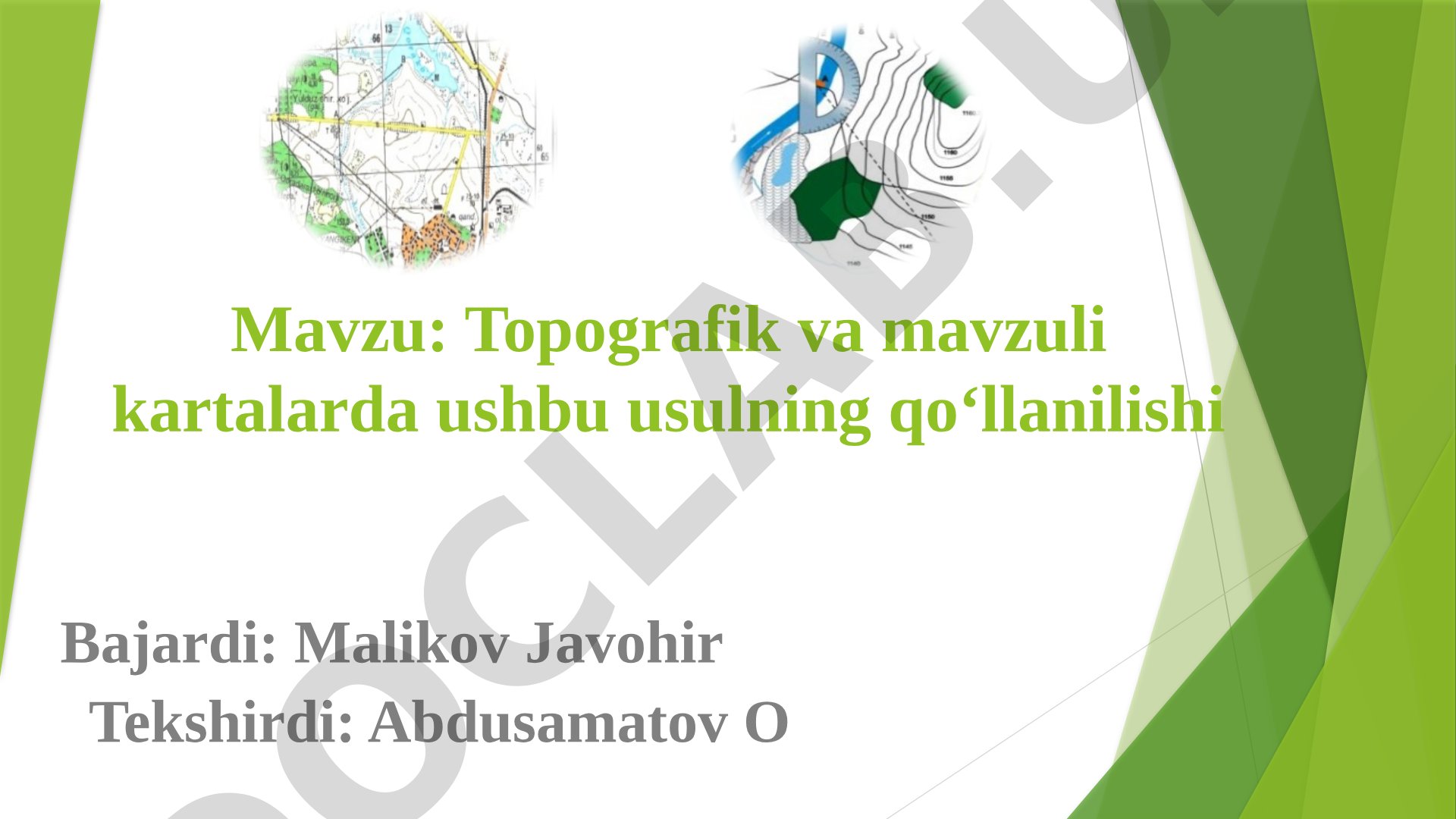 Topografik va mavzuli kartalarda kartografik tasvirlash usullarining qo‘llanilishi