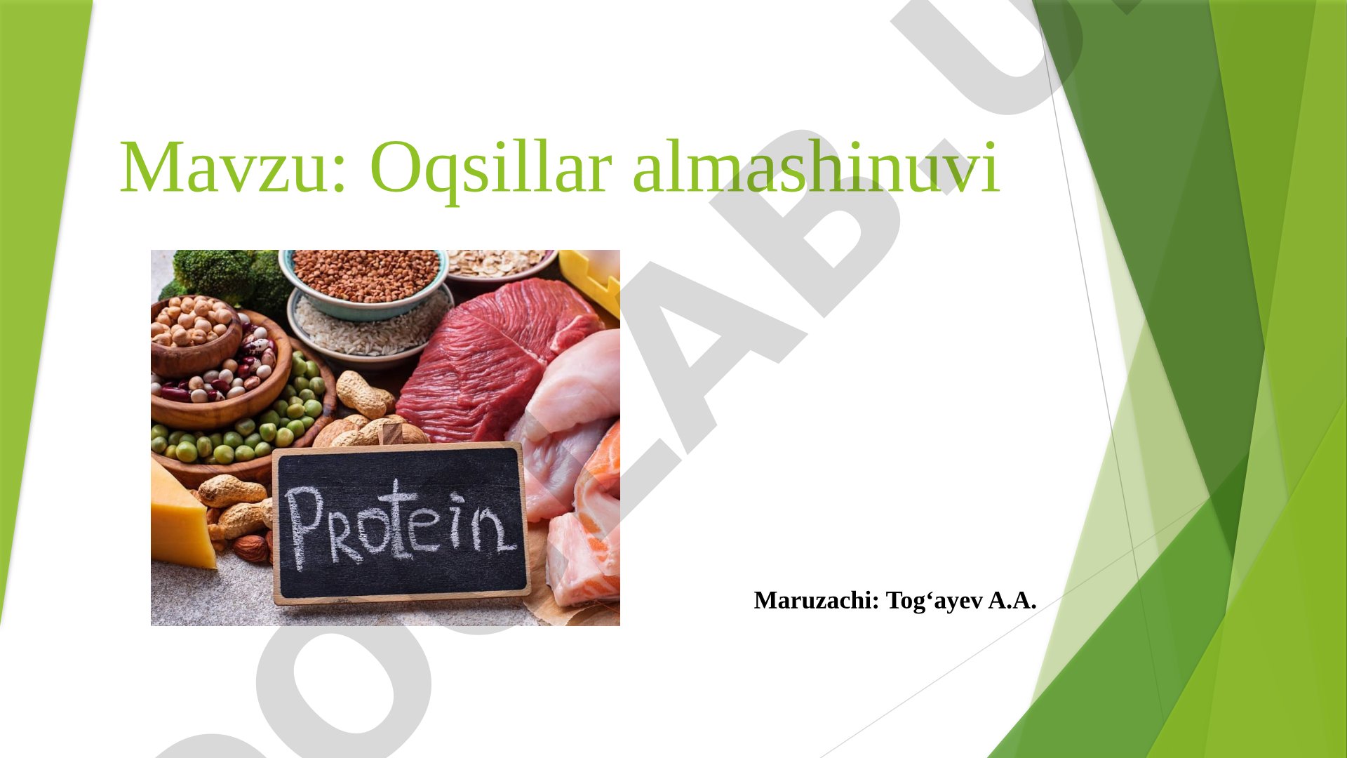 Oqsillar almashinuvi