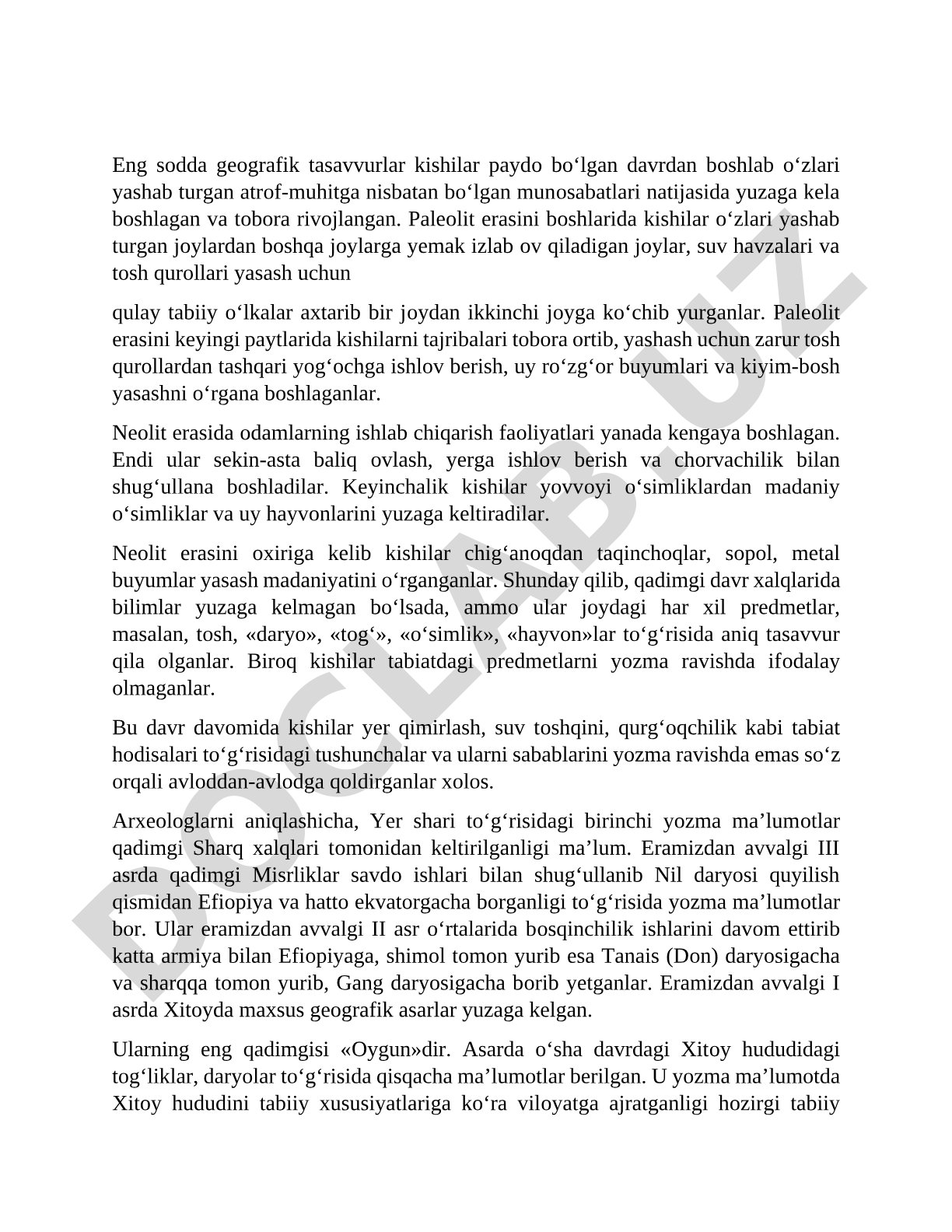 Qadimgi geografik tasavvurlarning rivojlanishi