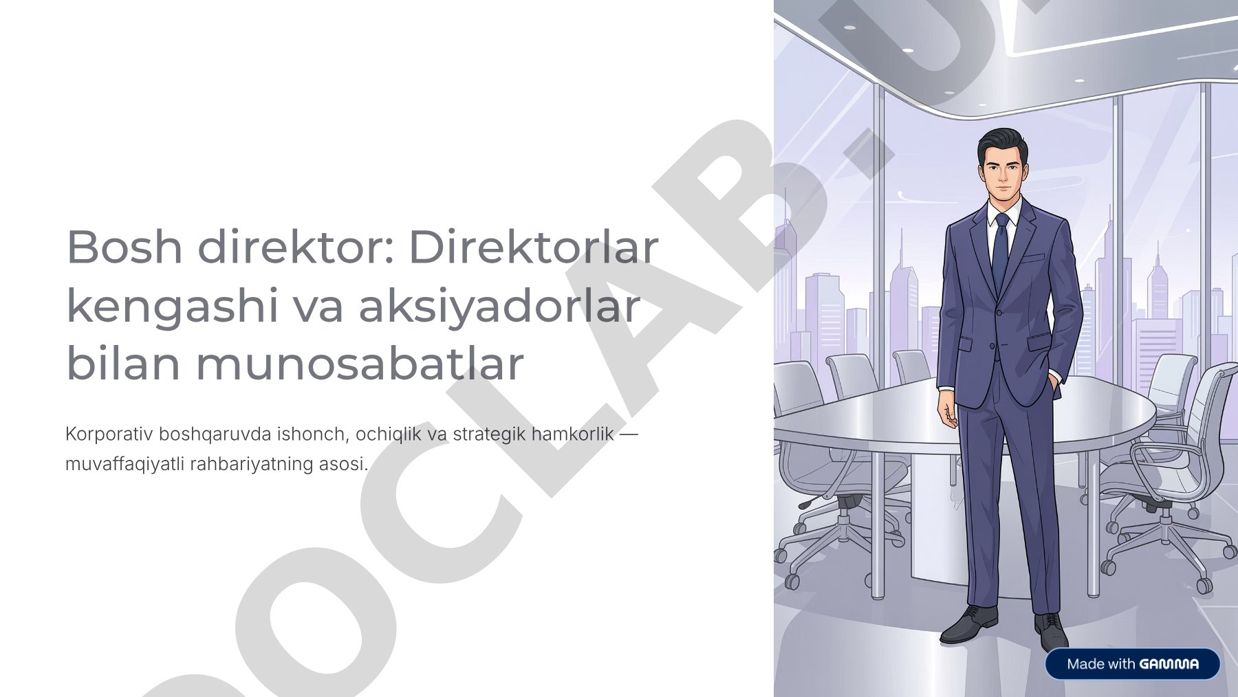 Korporativ boshqaruvda bosh direktor va direktorlar kengashi