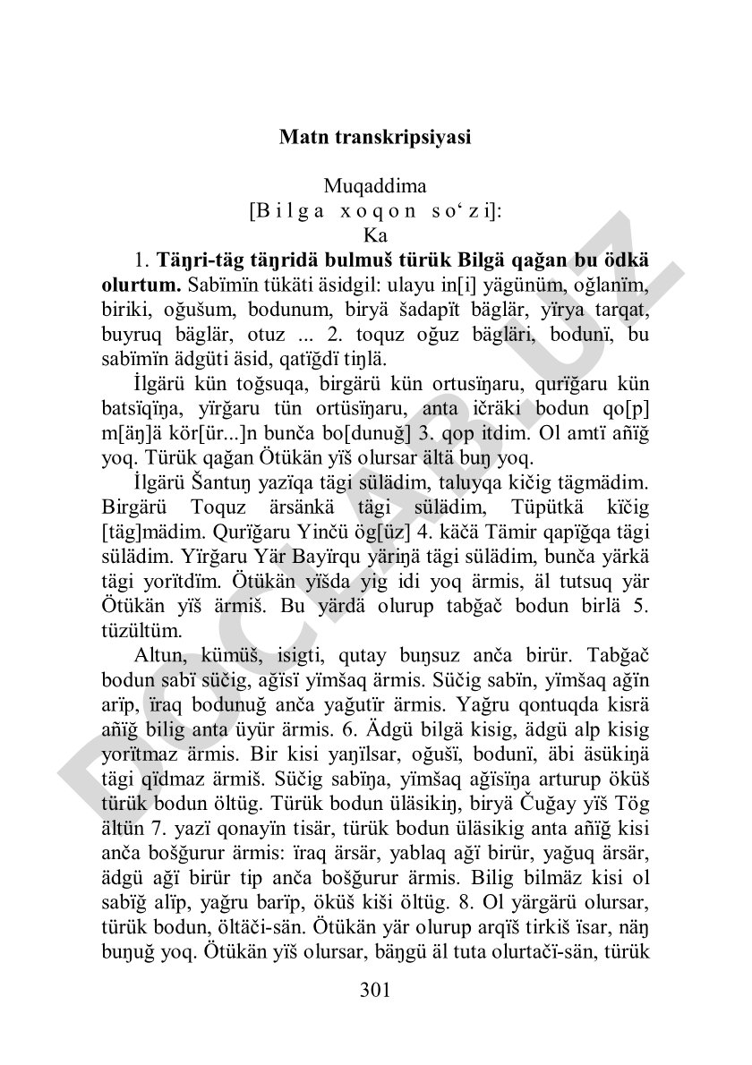 Bilga xoqon yodgorligi - Orhun obidalari bitiklari