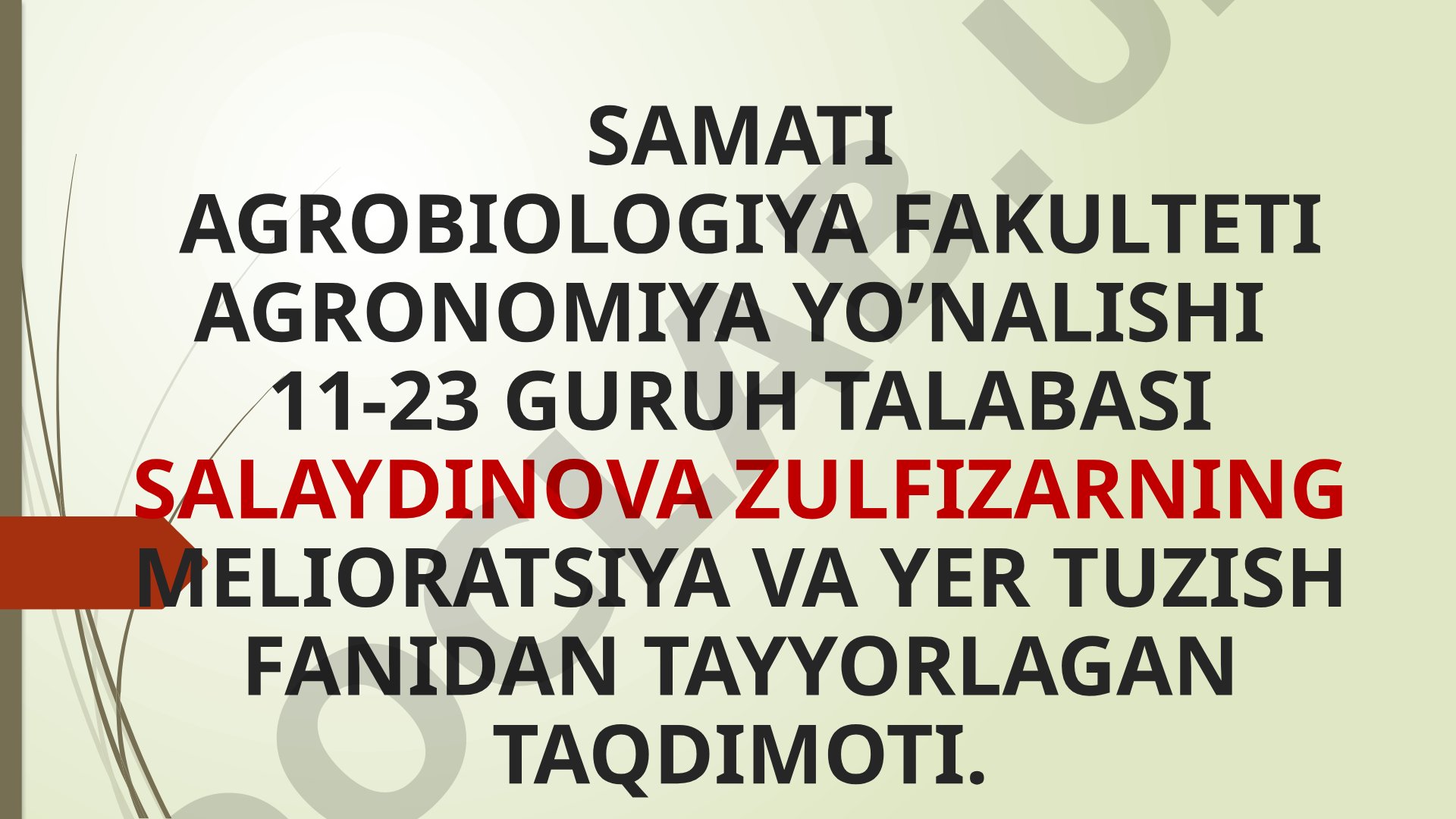 Yer tuzishda foydalaniladigan ijtimoiy va iqtisodiy sharoitlar