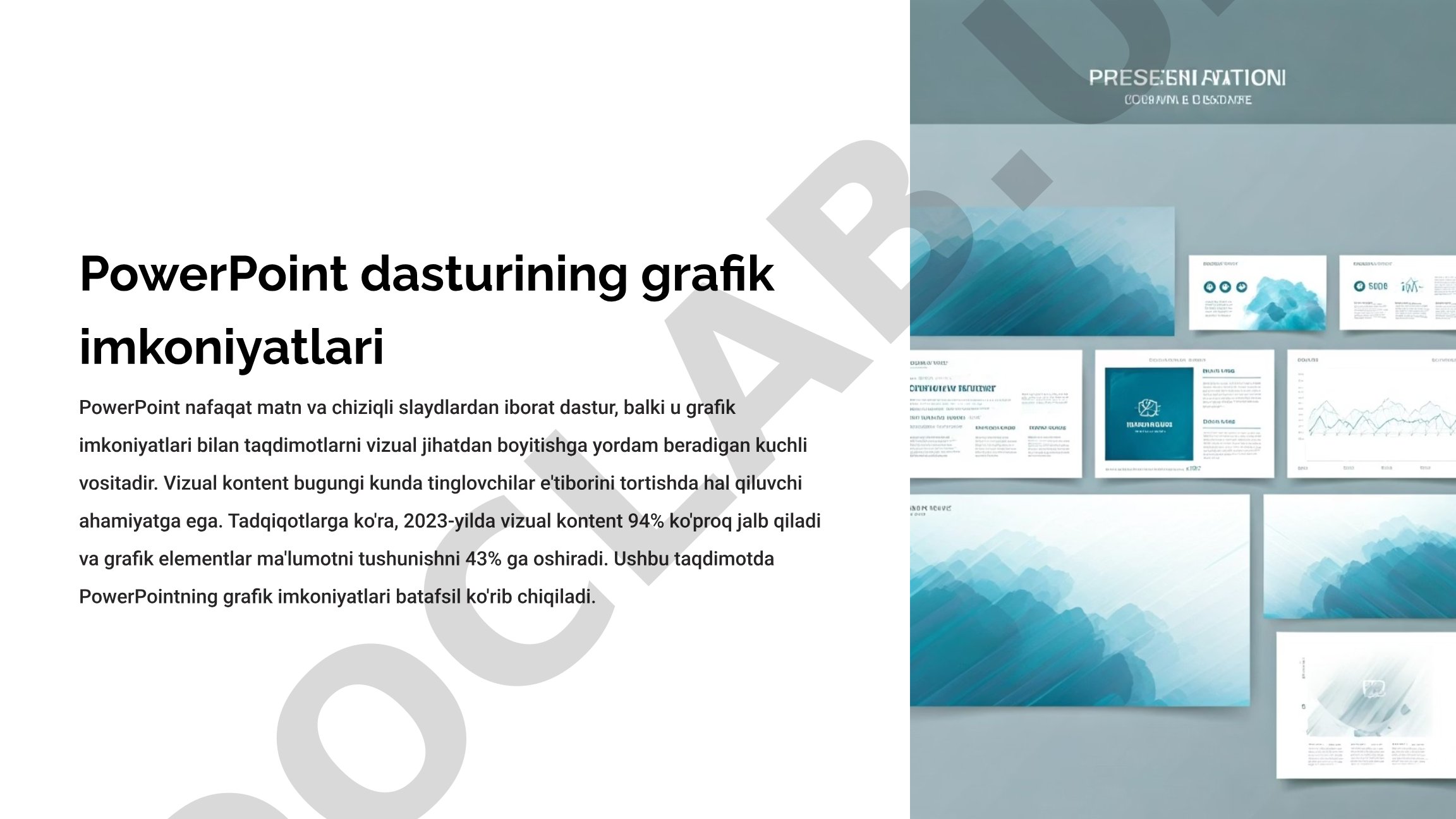 PowerPoint dasturining grafik imkoniyatlari