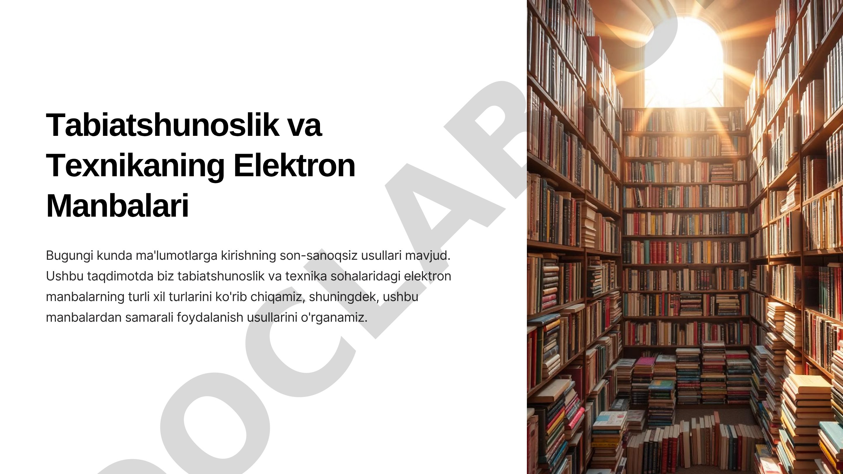 Tabiatshunoslik va Texnikaning Elektron Manbalari