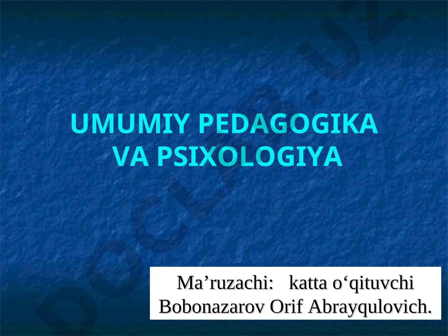 Ta’limda innovatsion jarayonlar