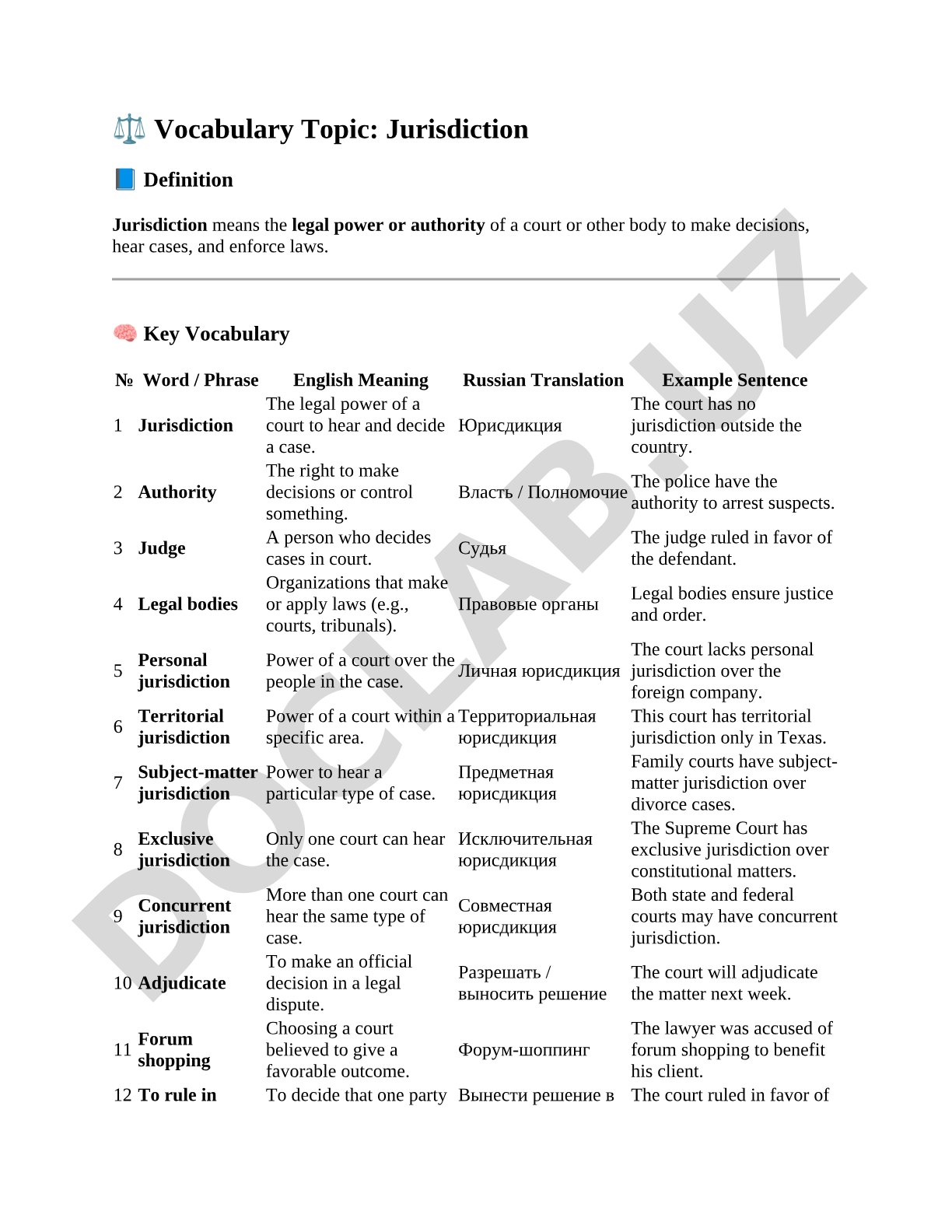 Jurisdiction: Legal Power and Authority of Courts