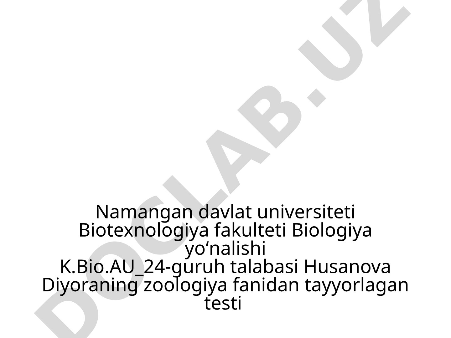 Zoologiya fanidan test