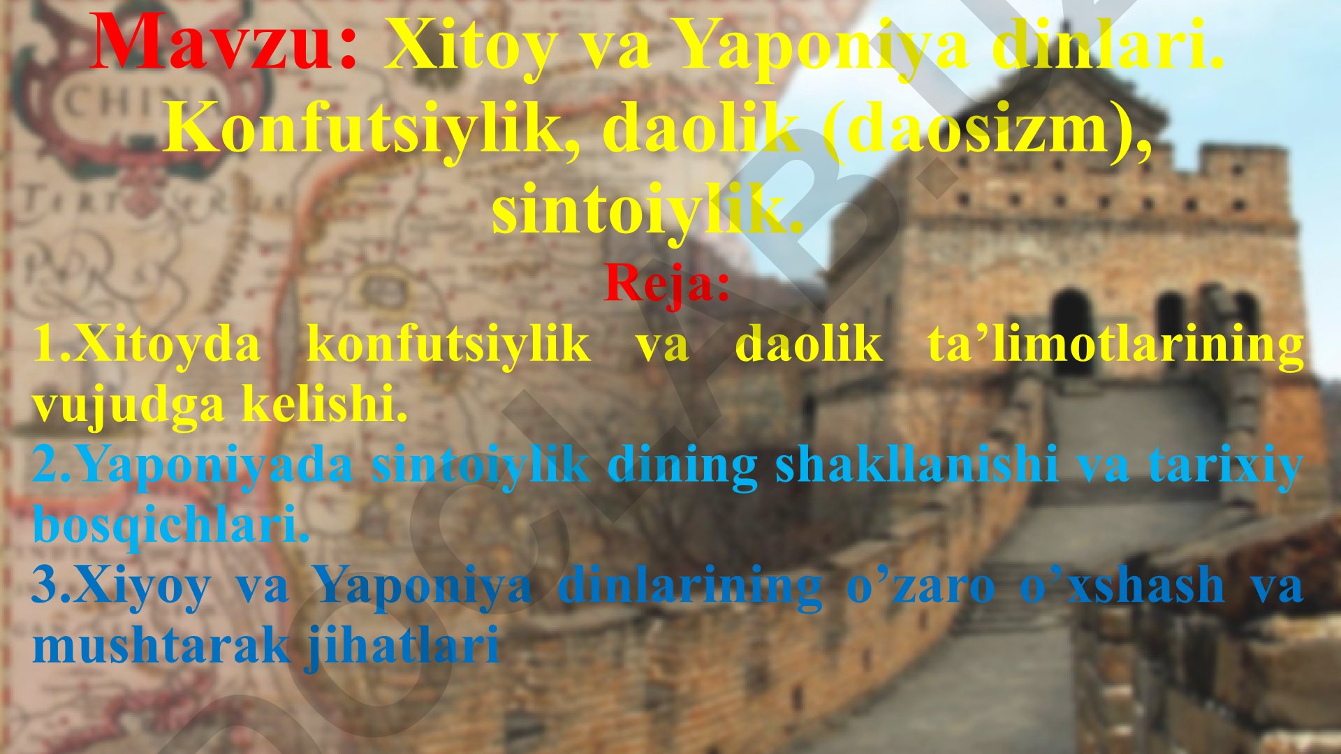 Xitoy va Yaponiya dinlari: Konfutsiylik, daolik, sintoiylik