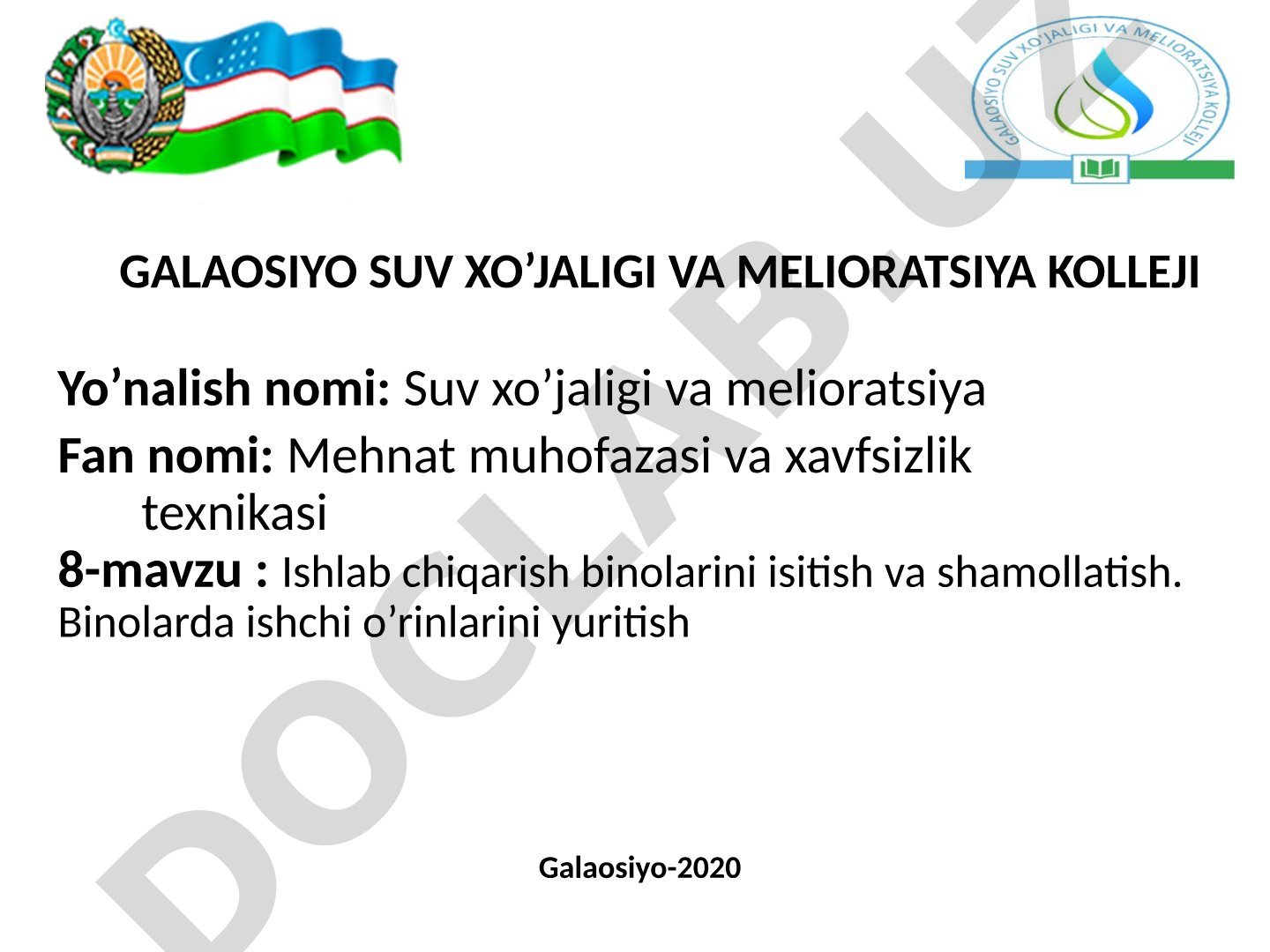 Ishlab chiqarish binolarini isitish va shamollatish. Binolarda ishchi o'rinlarini yuritish