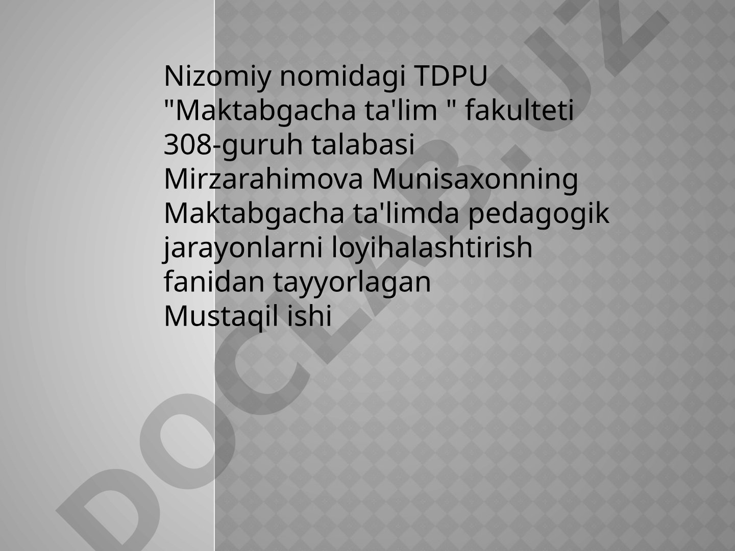 Maktabgacha ta'lim jarayonini axborotlashtirish metodikasi