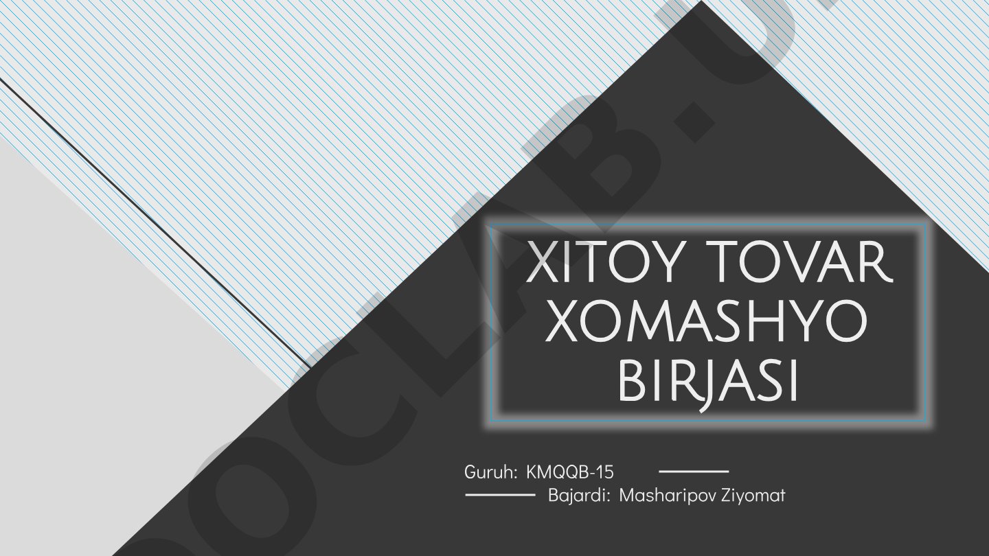 Xitoy tovar xomashyo birjasi